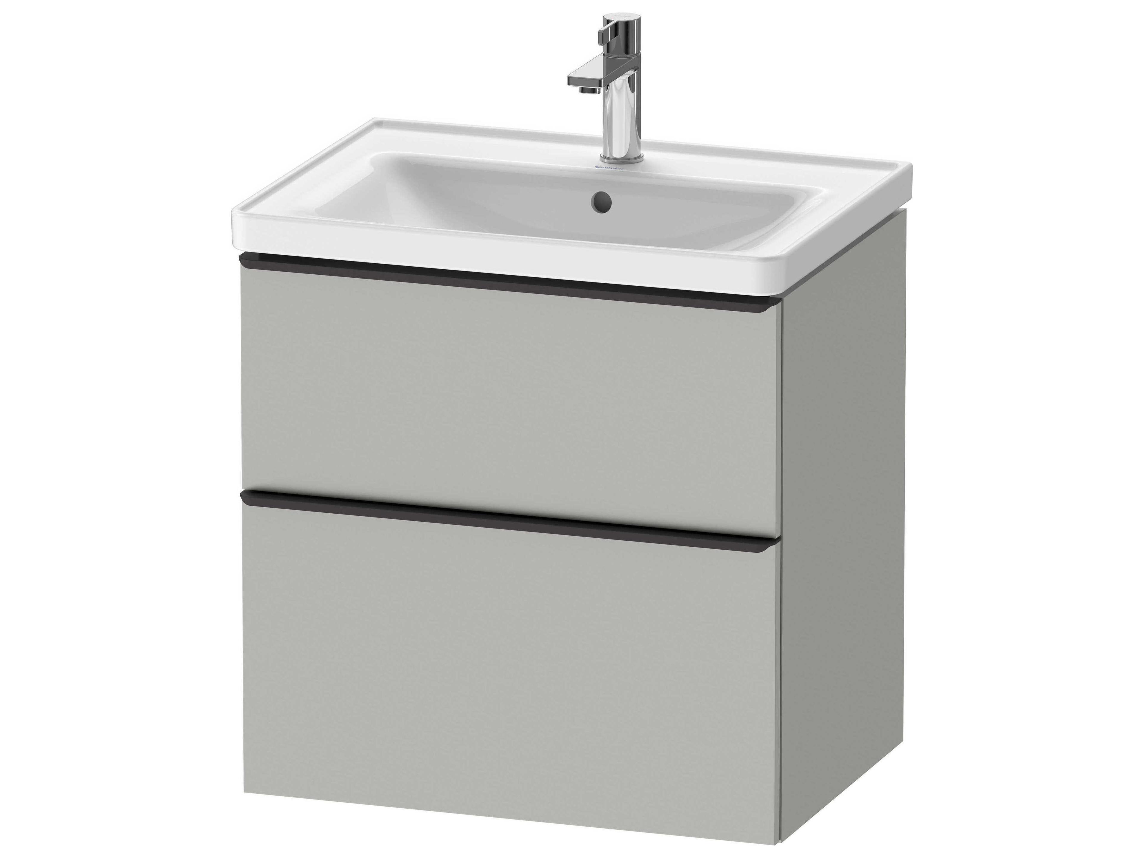 D-neo 25'' Concrete Gray Matt 2-Drawers Wall Mount Vanity