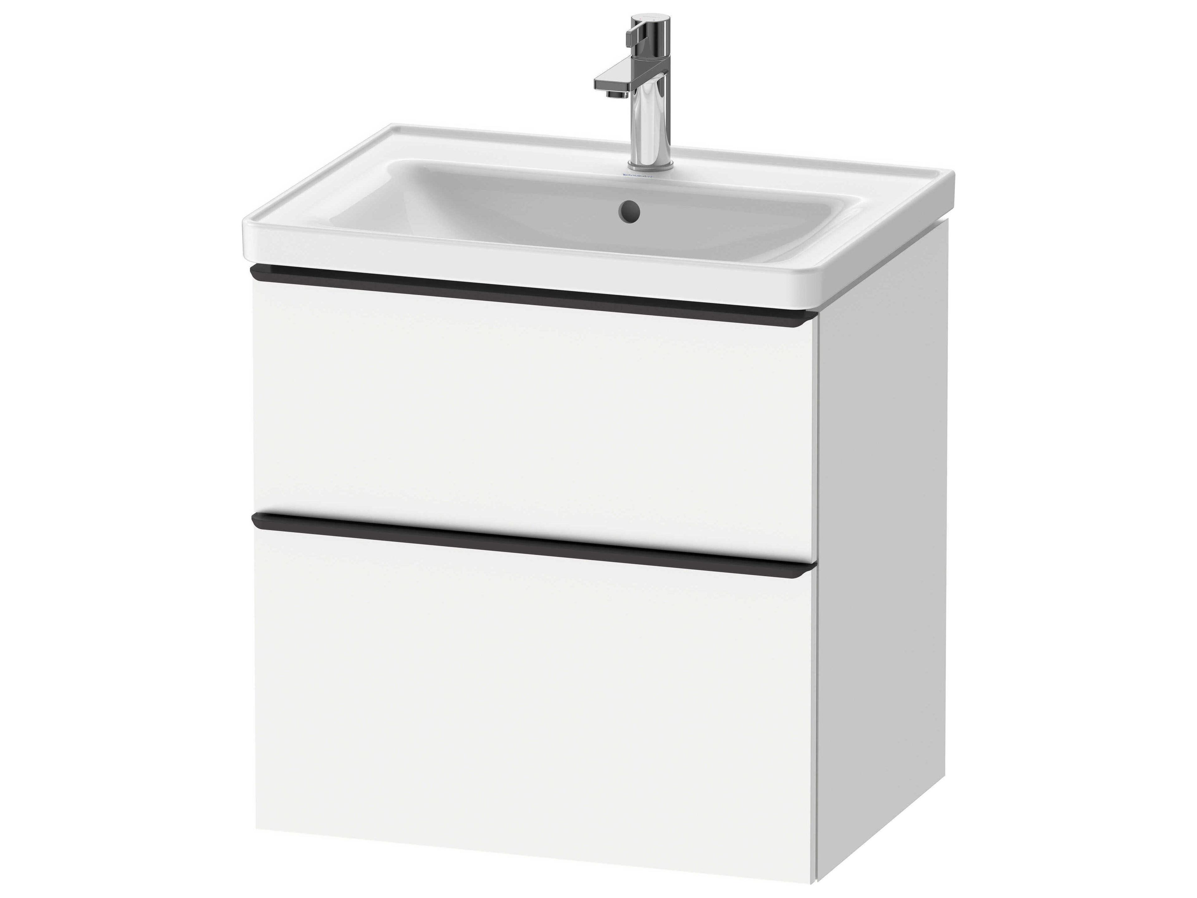 D-neo 25'' White Matt 2-Drawers Wall Mount Vanity