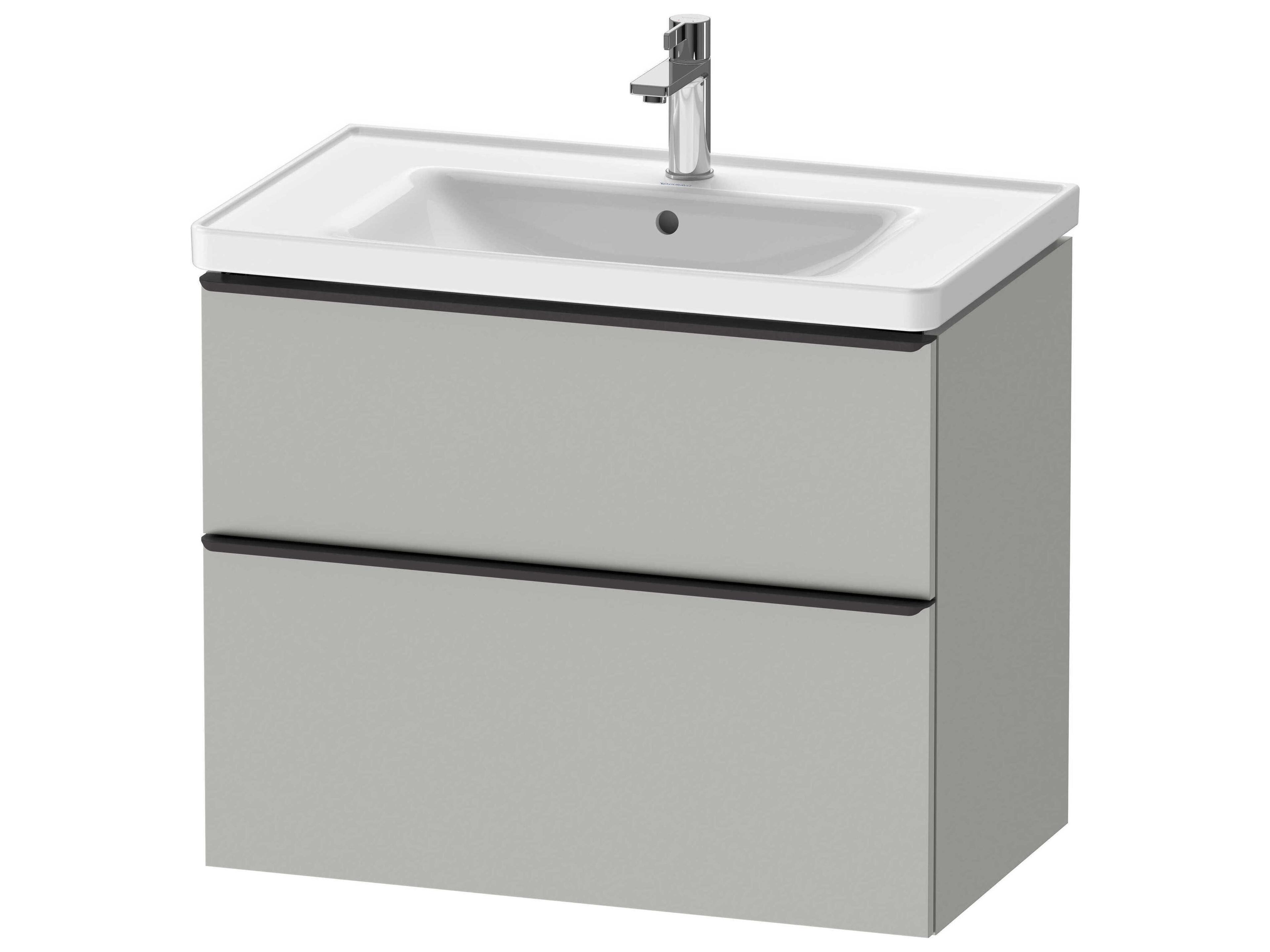 D-neo 31'' Concrete Gray Matt 2-Drawers Wall Mount Vanity