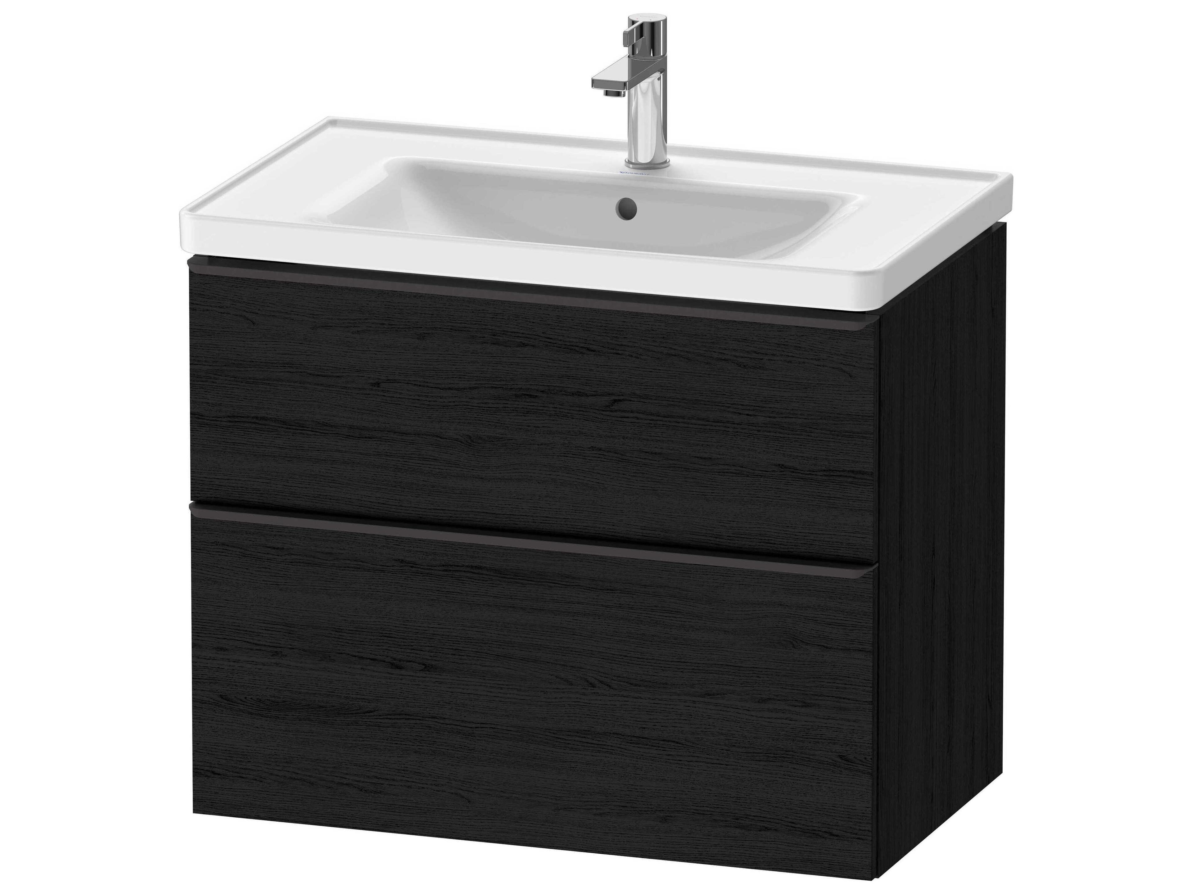 D-neo 31'' Black Oak Matt 2-Drawers Wall Mount Vanity