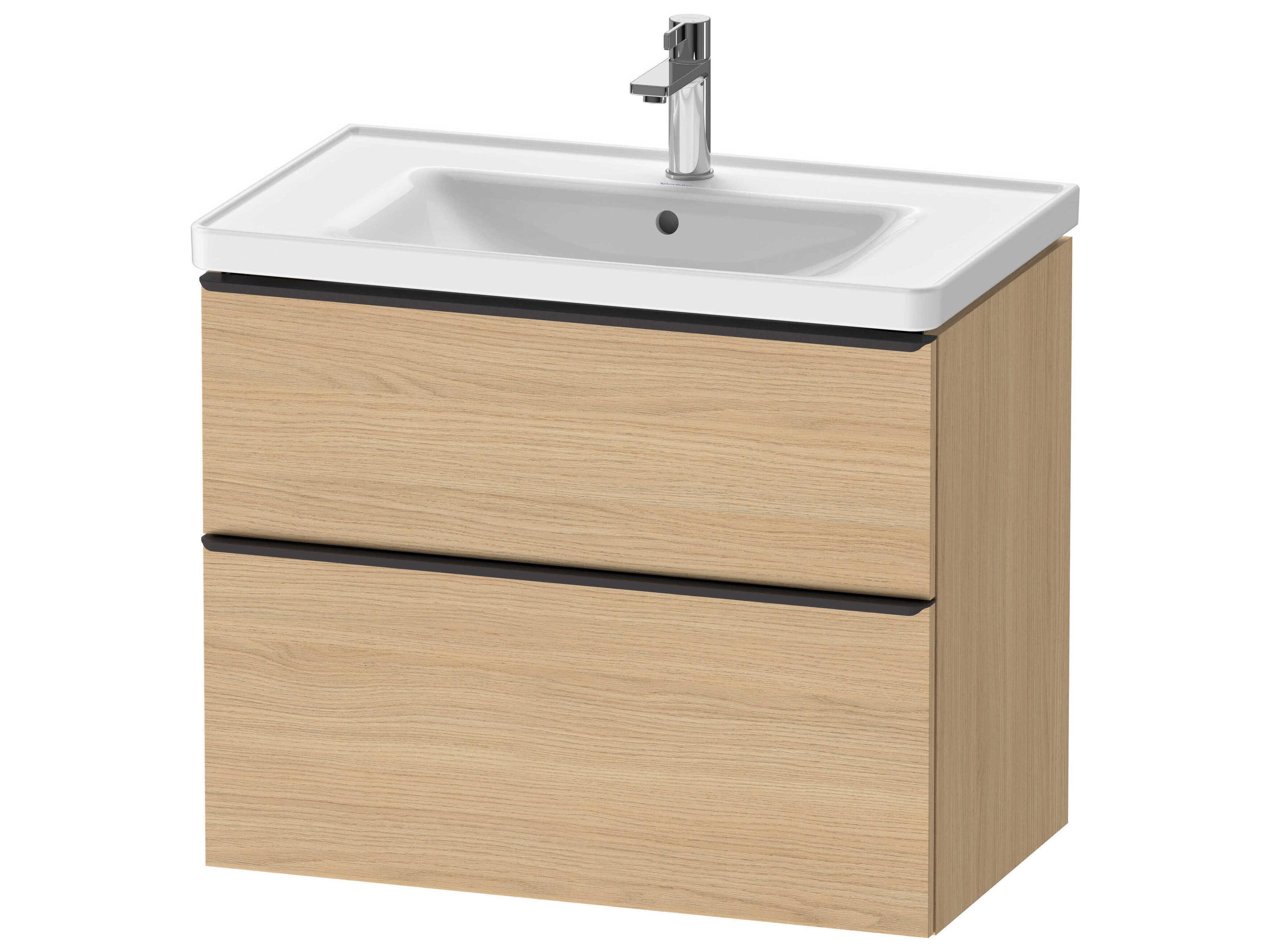 D-neo 31'' Natural Oak Matt 2-Drawers Wall Mount Vanity