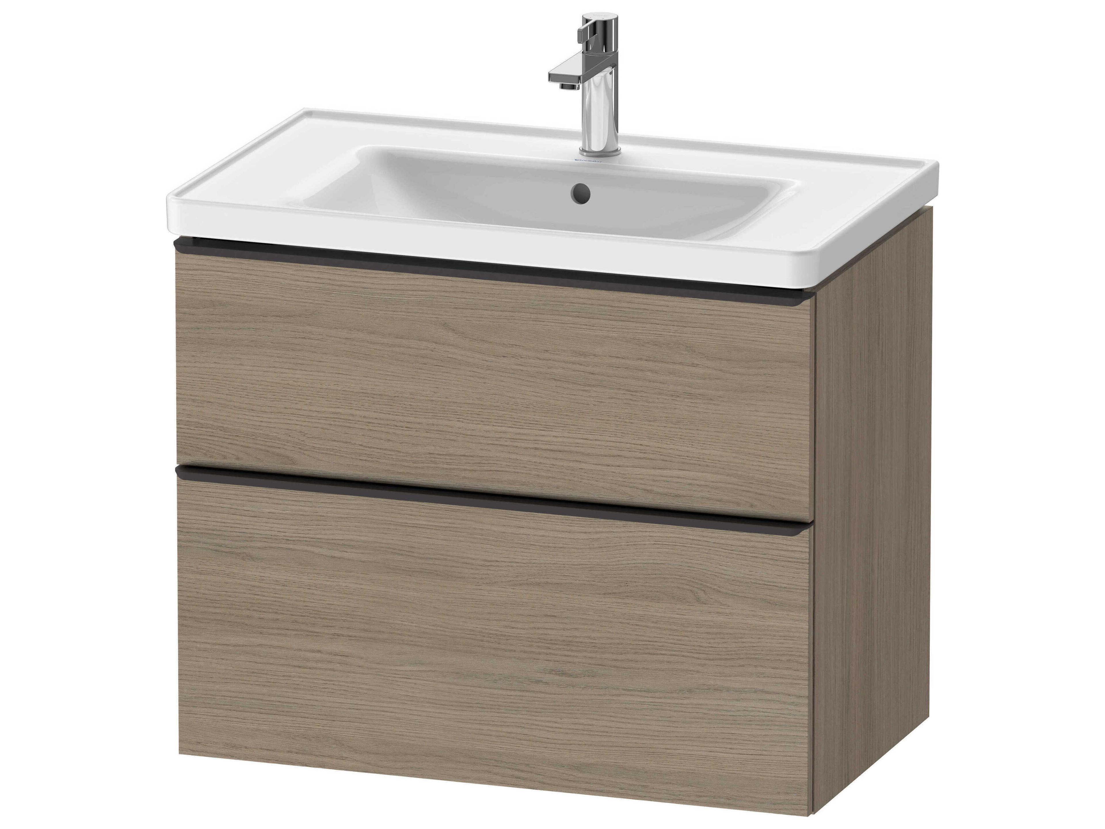 D-neo 31'' Oak (Terra) Matt 2-Drawers Wall Mount Vanity