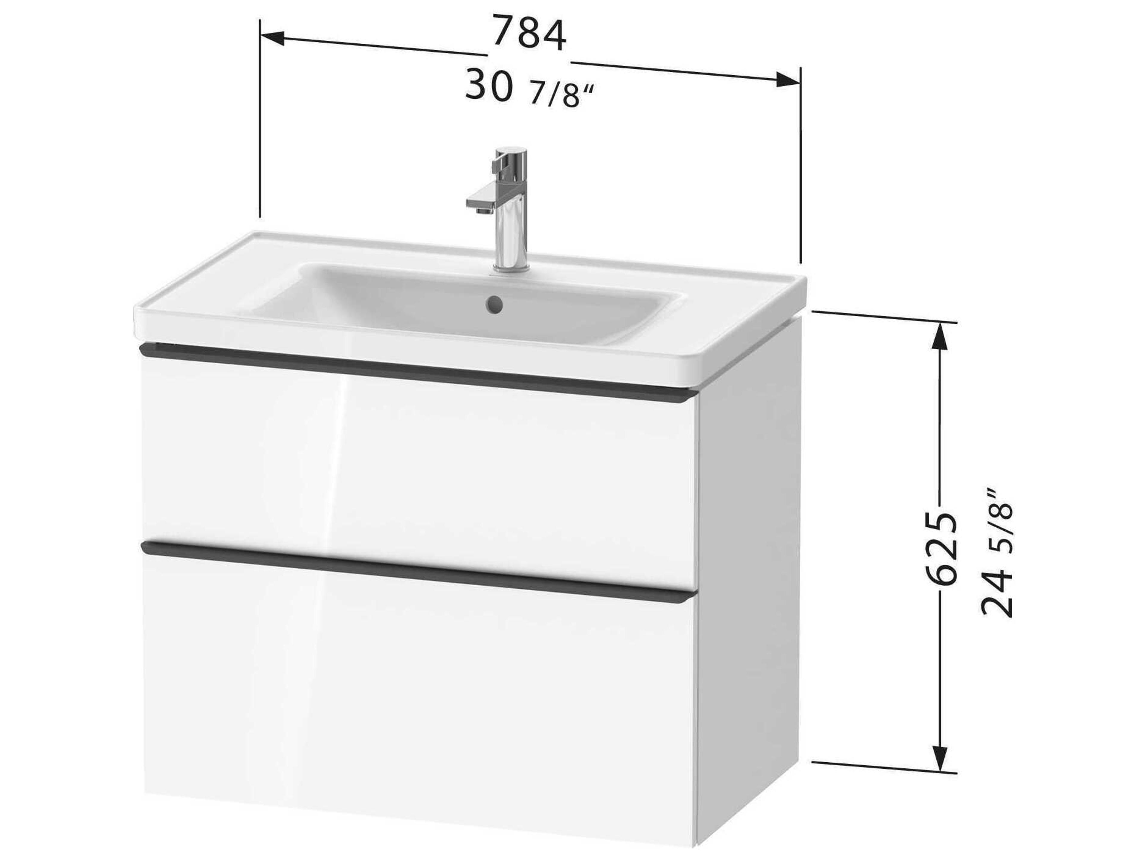 Duravit D-neo 31'' Oak (Terra) Matt 2-Drawers Wall Mount Vanity