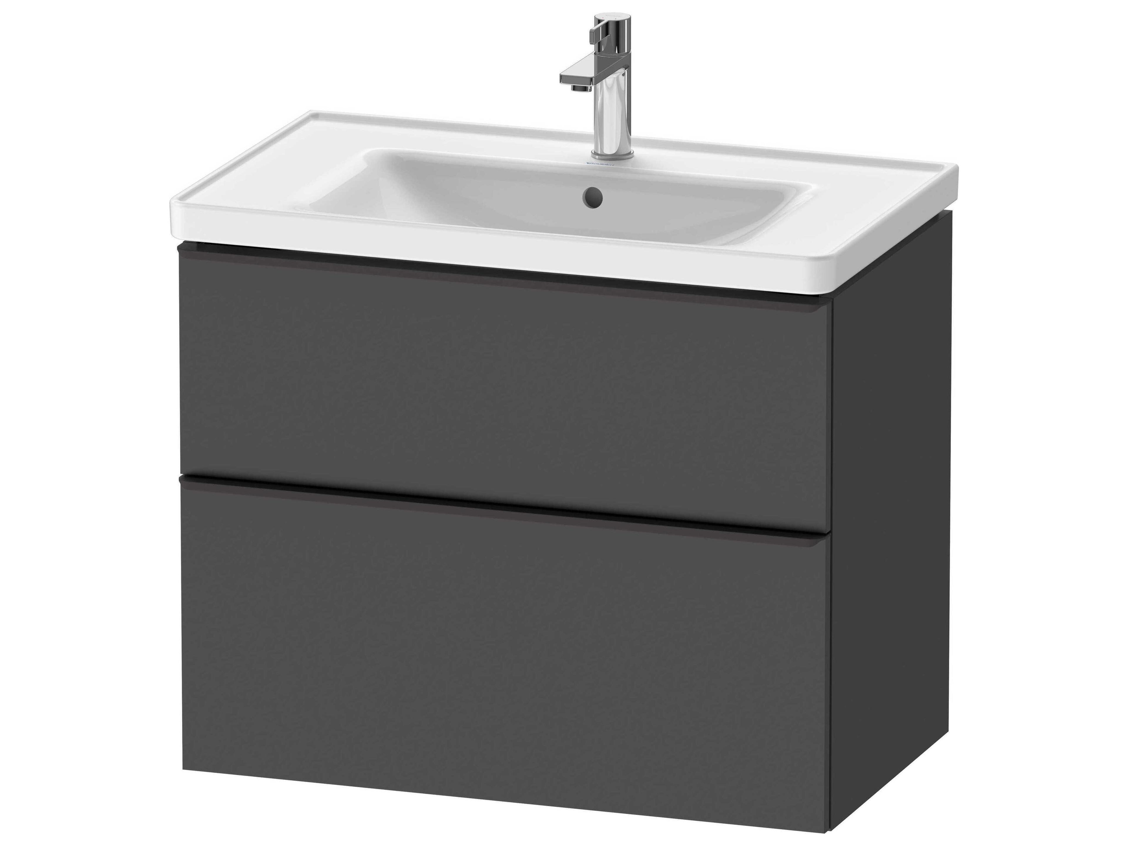 D-neo 31'' Graphite Matt 2-Drawers Wall Mount Vanity