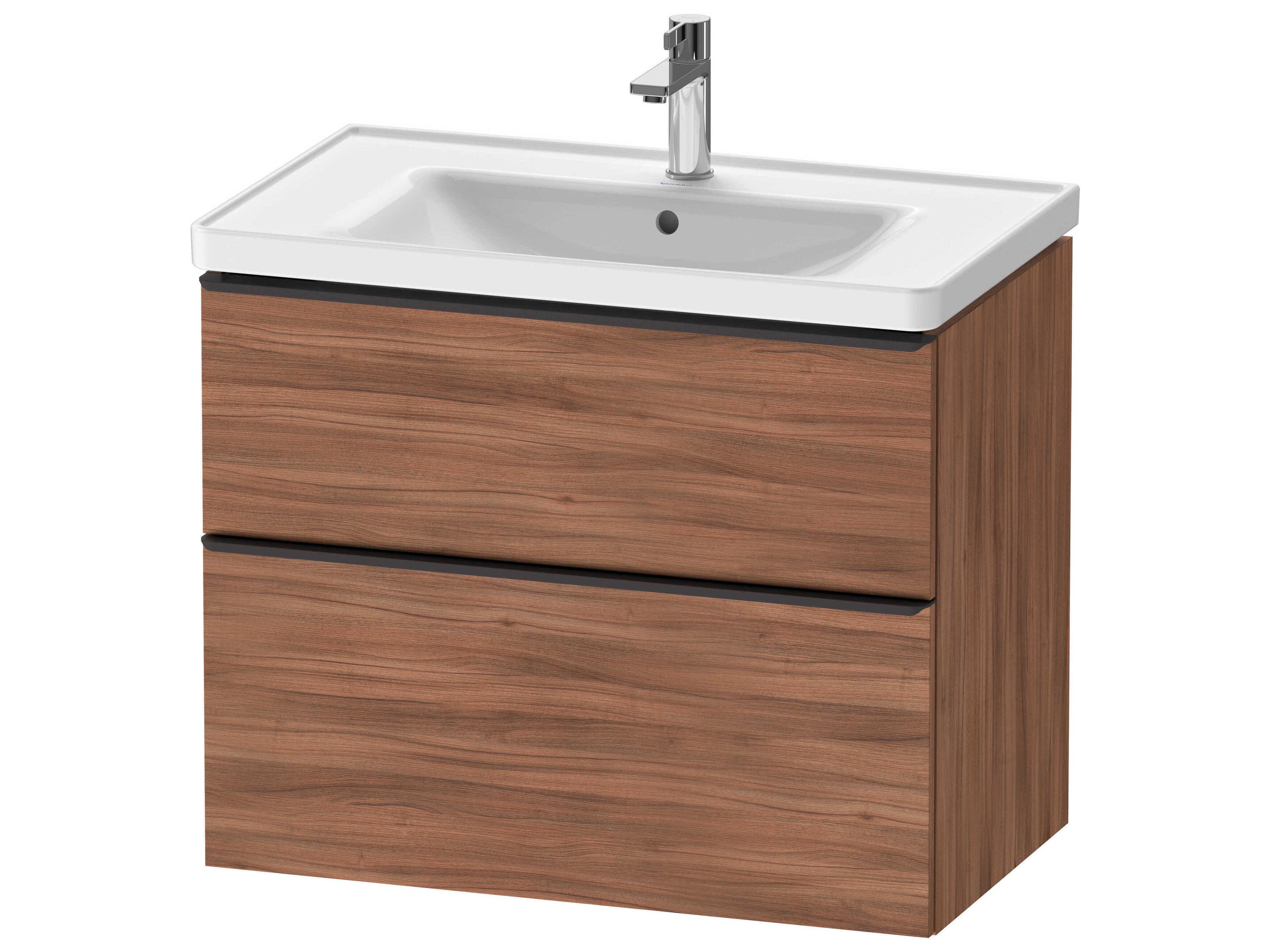 D-neo 31'' Walnut Matt 2-Drawers Wall Mount Vanity