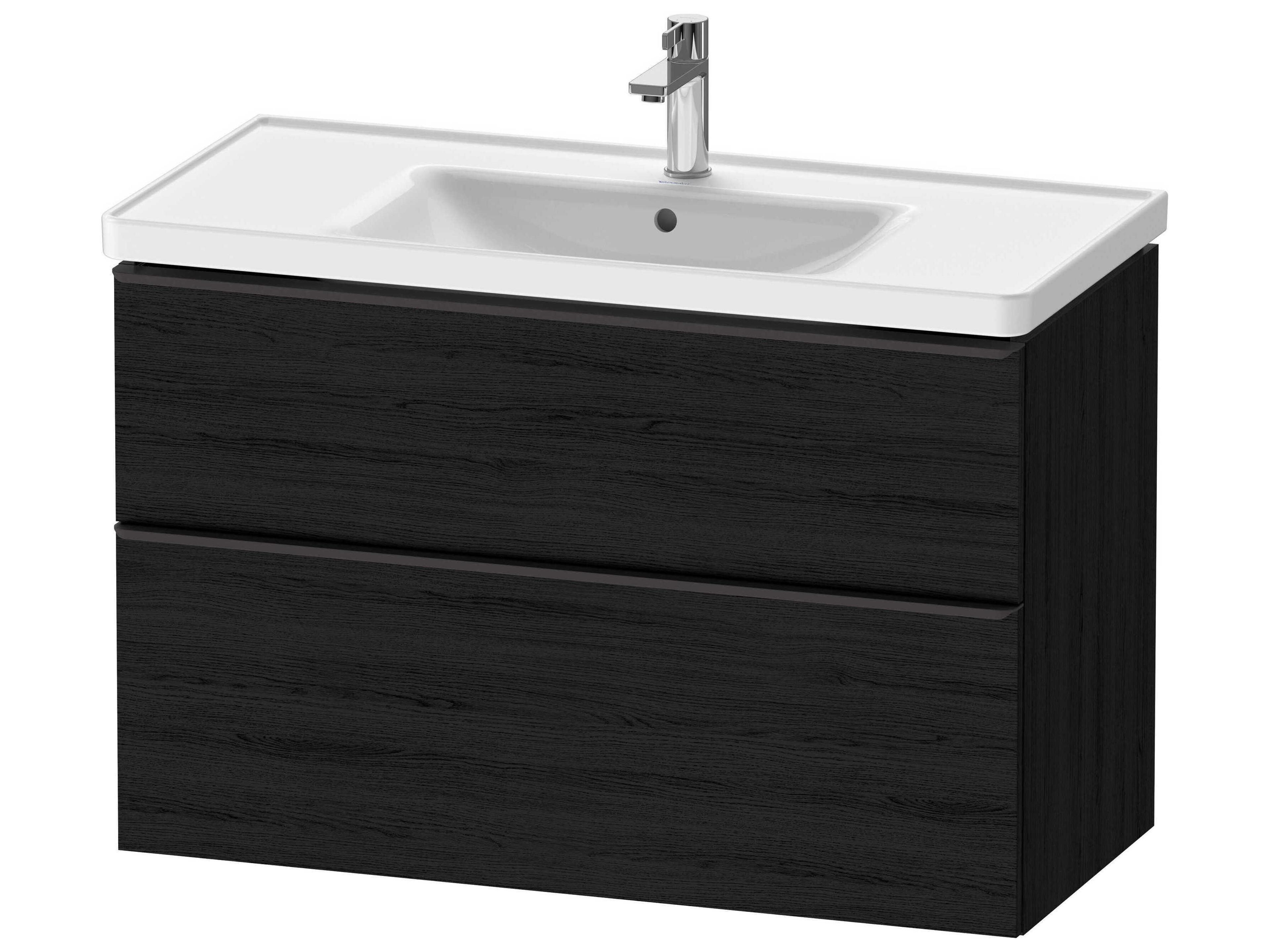 D-neo 39'' Black Oak Matt 2-Drawers Wall Mount Vanity