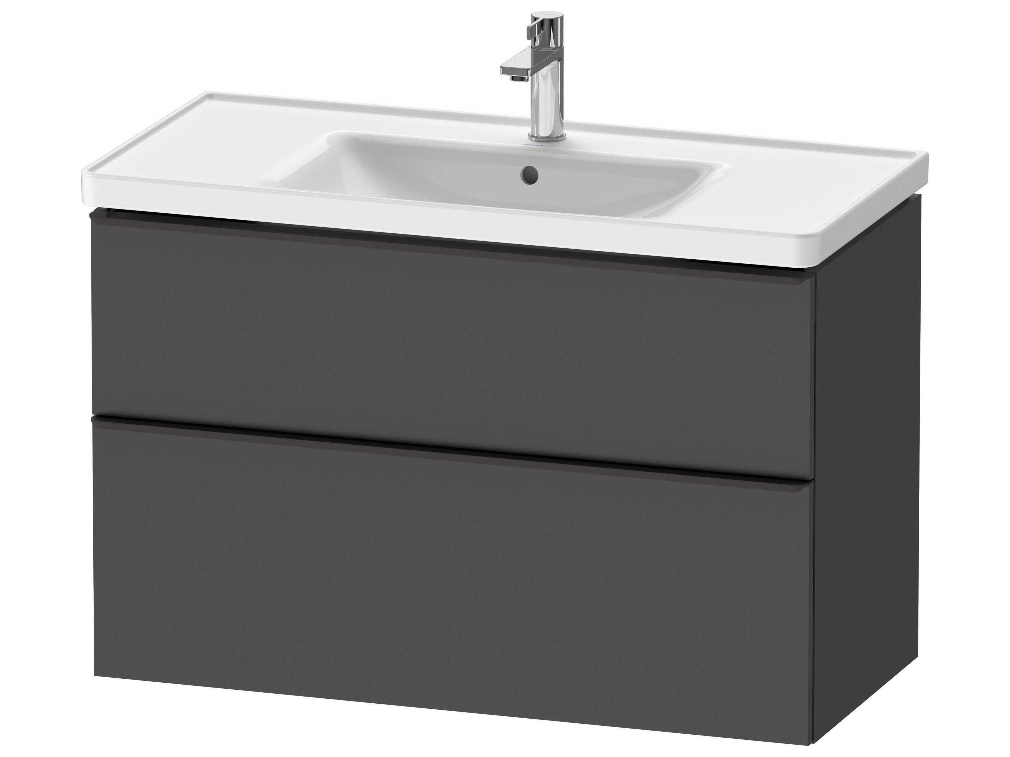 D-neo 39'' Graphite Matt 2-Drawers Wall Mount Vanity