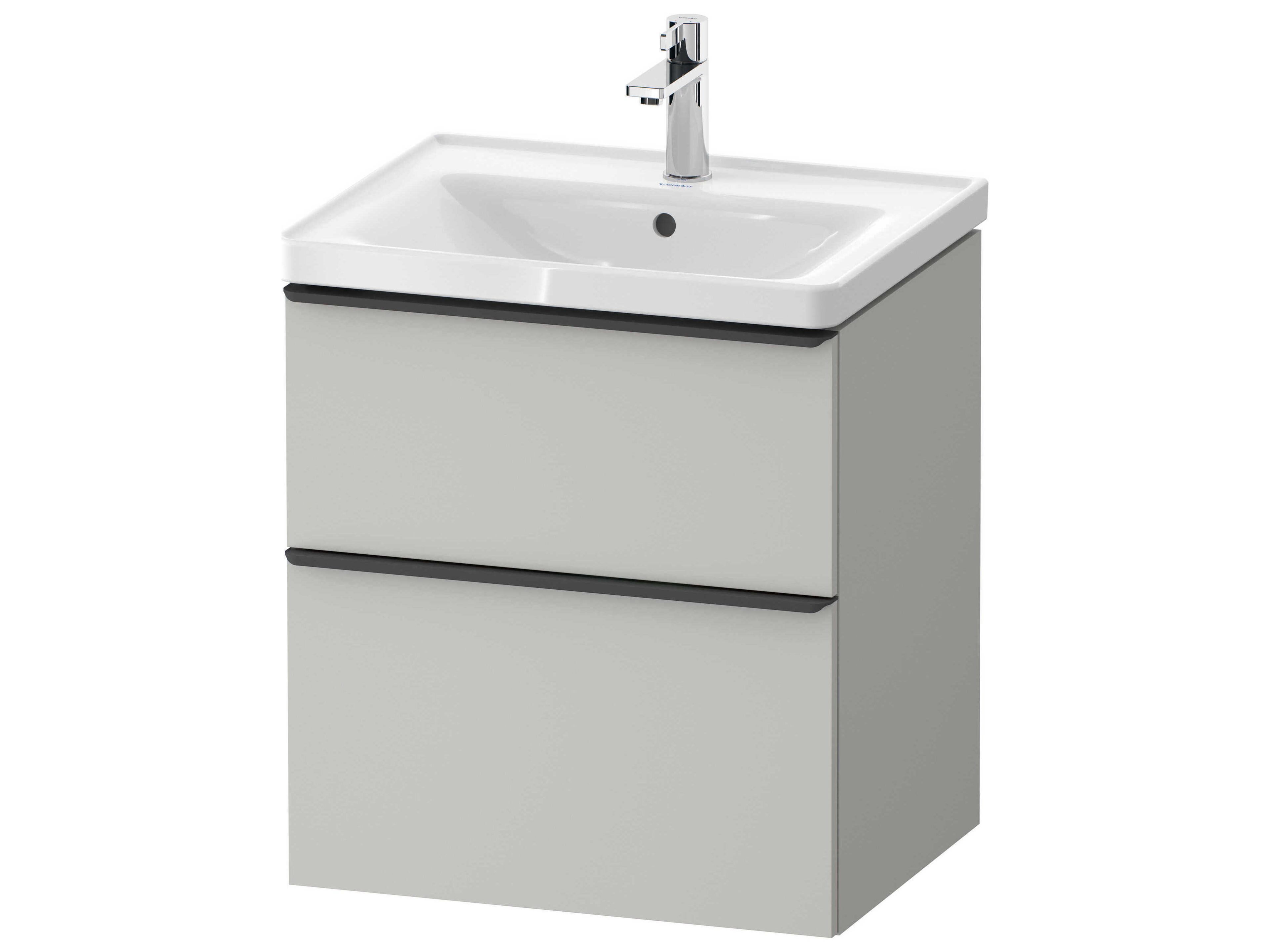 D-neo 23'' Concrete Gray Matt 2-Drawers Wall Mount Vanity
