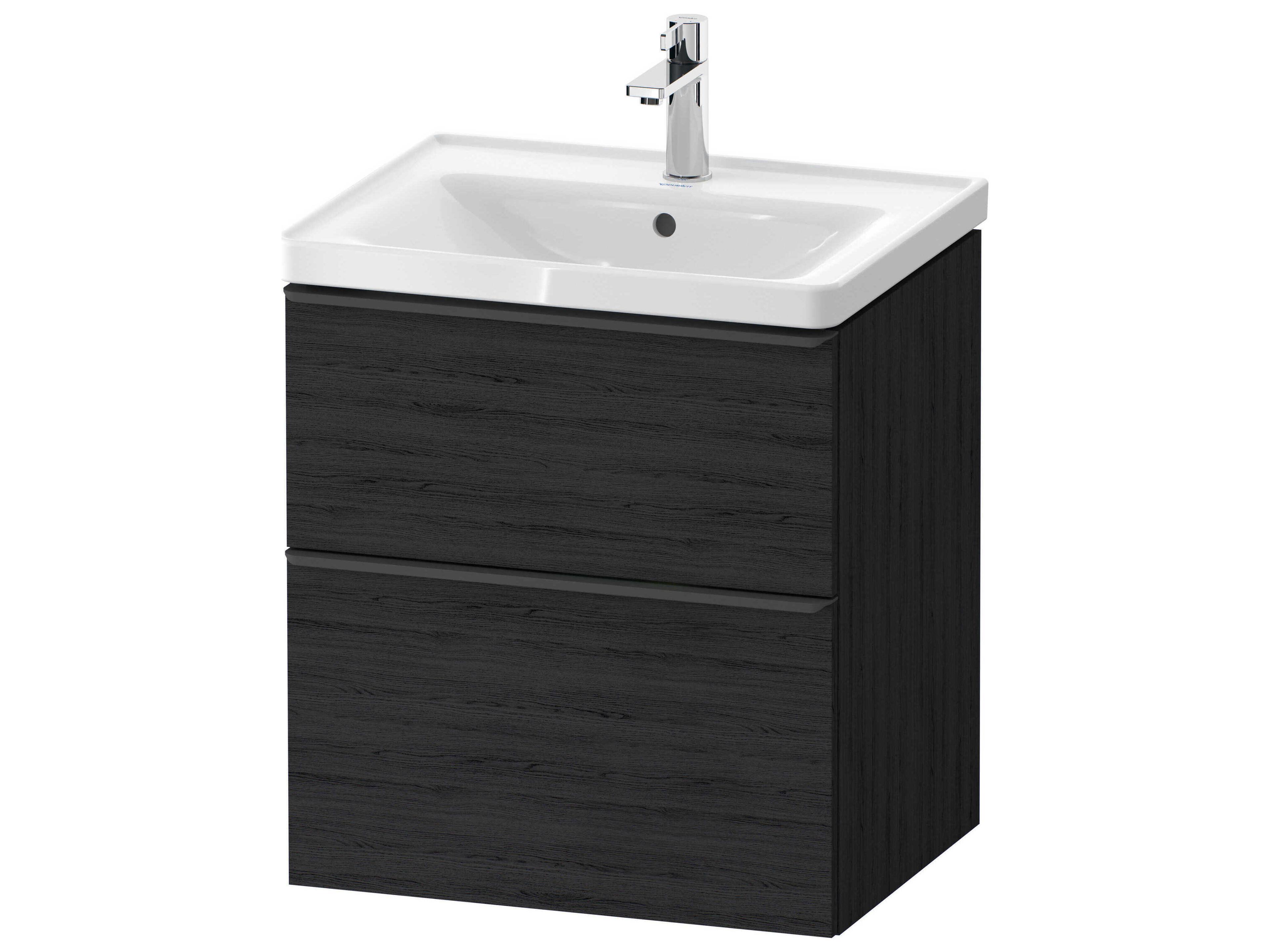 D-neo 23'' Black Oak Matt 2-Drawers Wall Mount Vanity