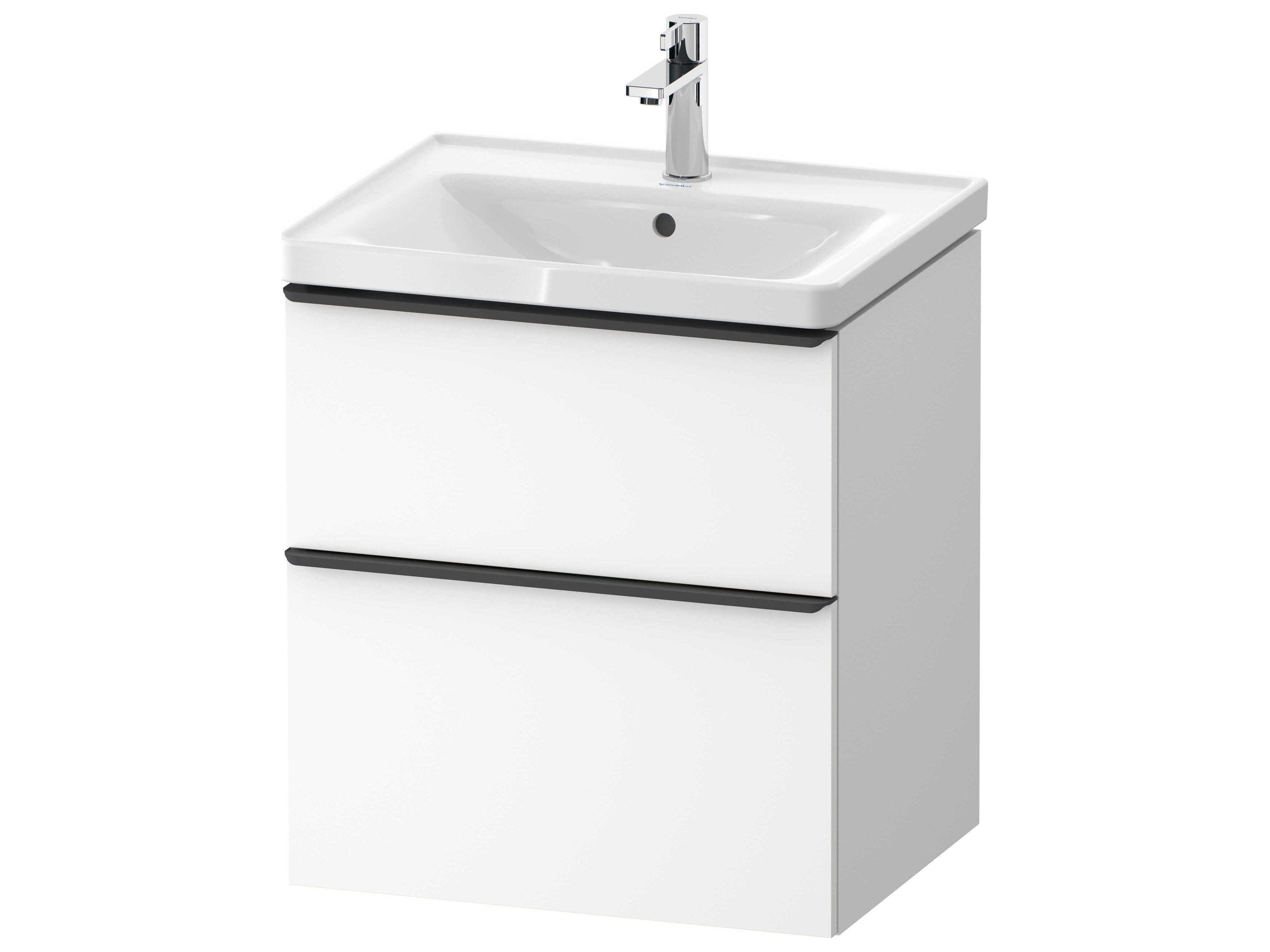 D-neo 23'' White Matt 2-Drawers Wall Mount Vanity