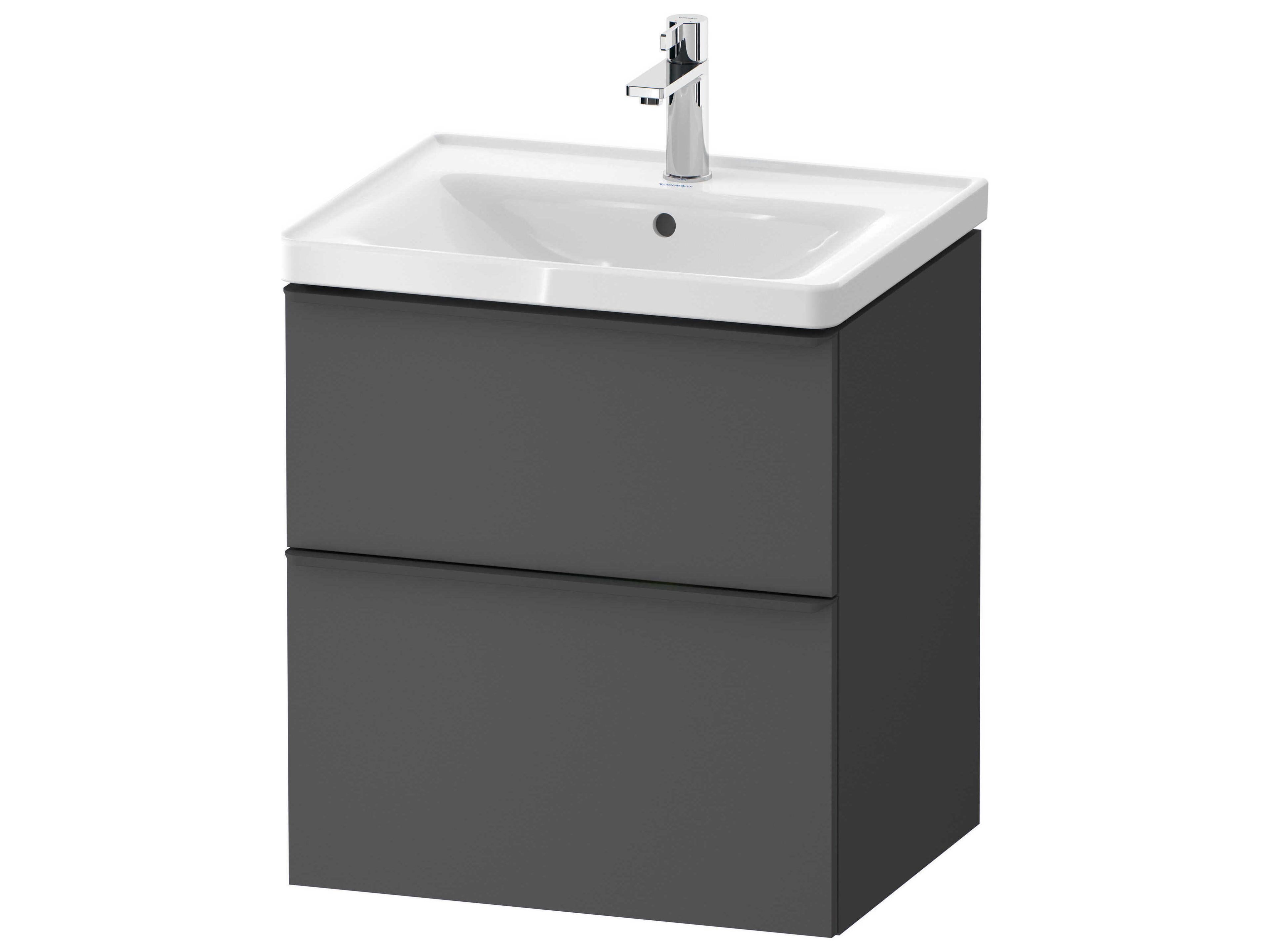 D-neo 23'' Graphite Matt 2-Drawers Wall Mount Vanity
