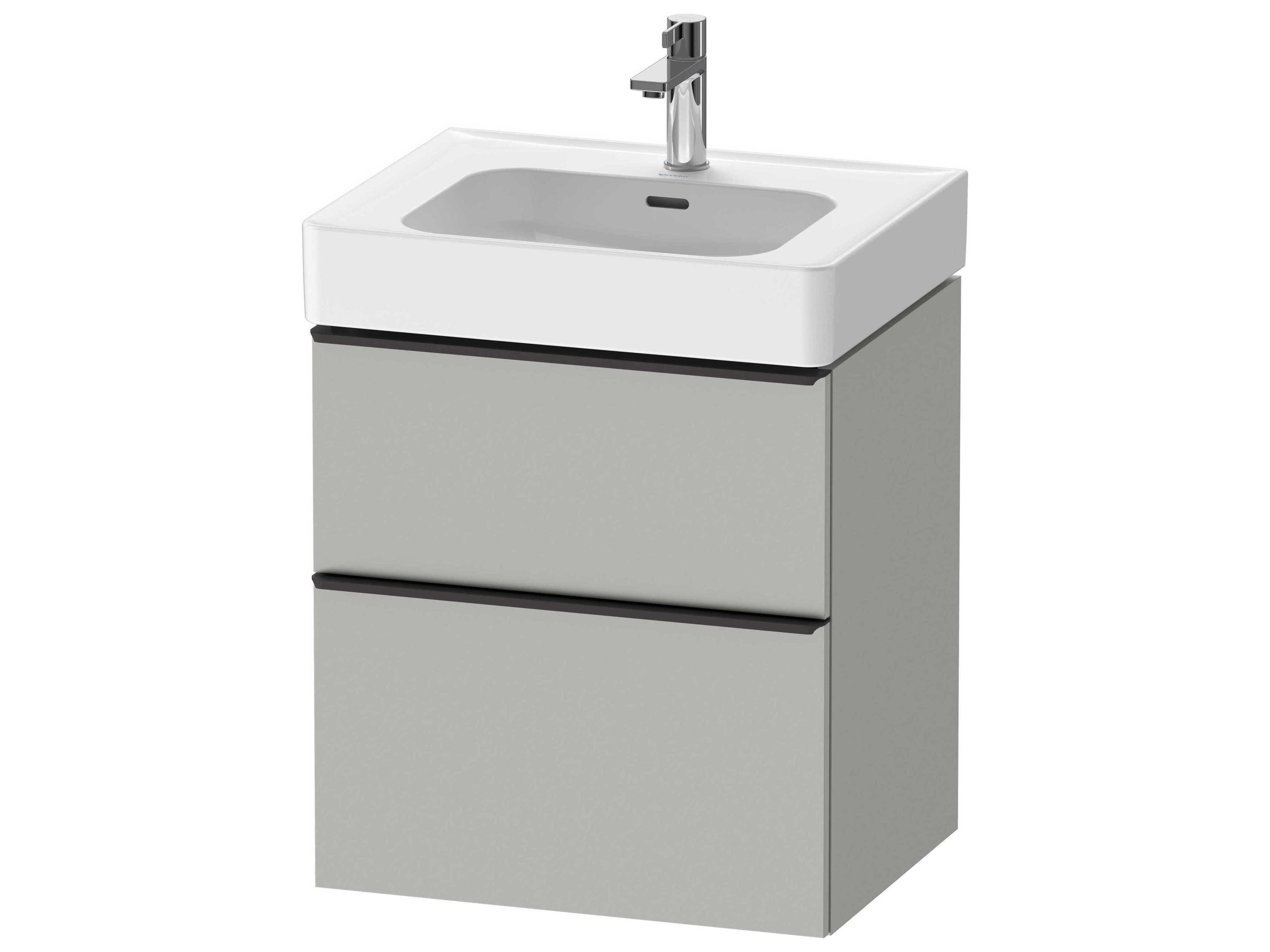 D-neo 23'' Concrete Gray Matt Wall Mount Vanity - 1 Drawer/1 pull out compartment
