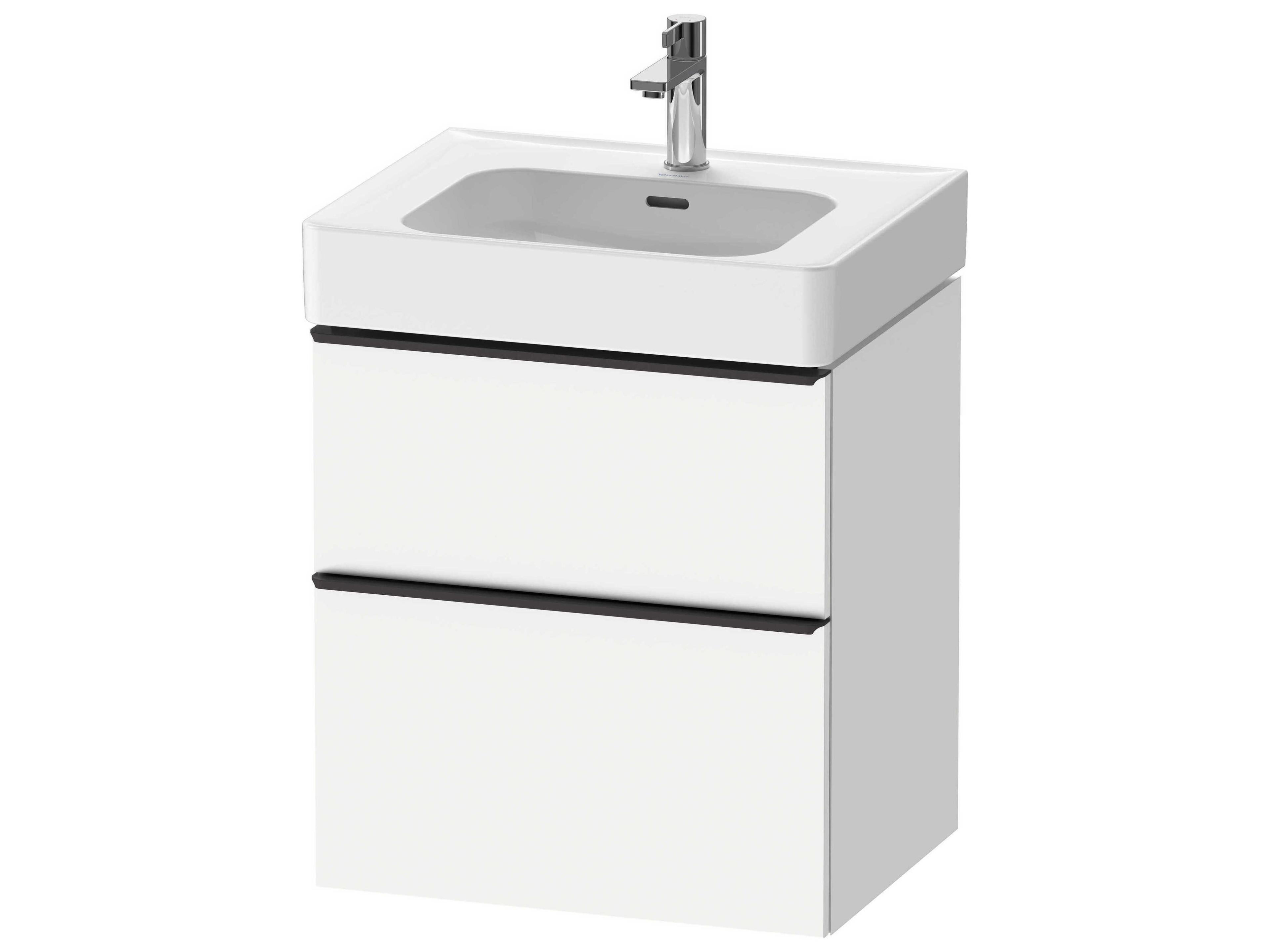 D-neo 23'' White Matt Wall Mount Vanity - 1 Drawer/1 pull out compartment