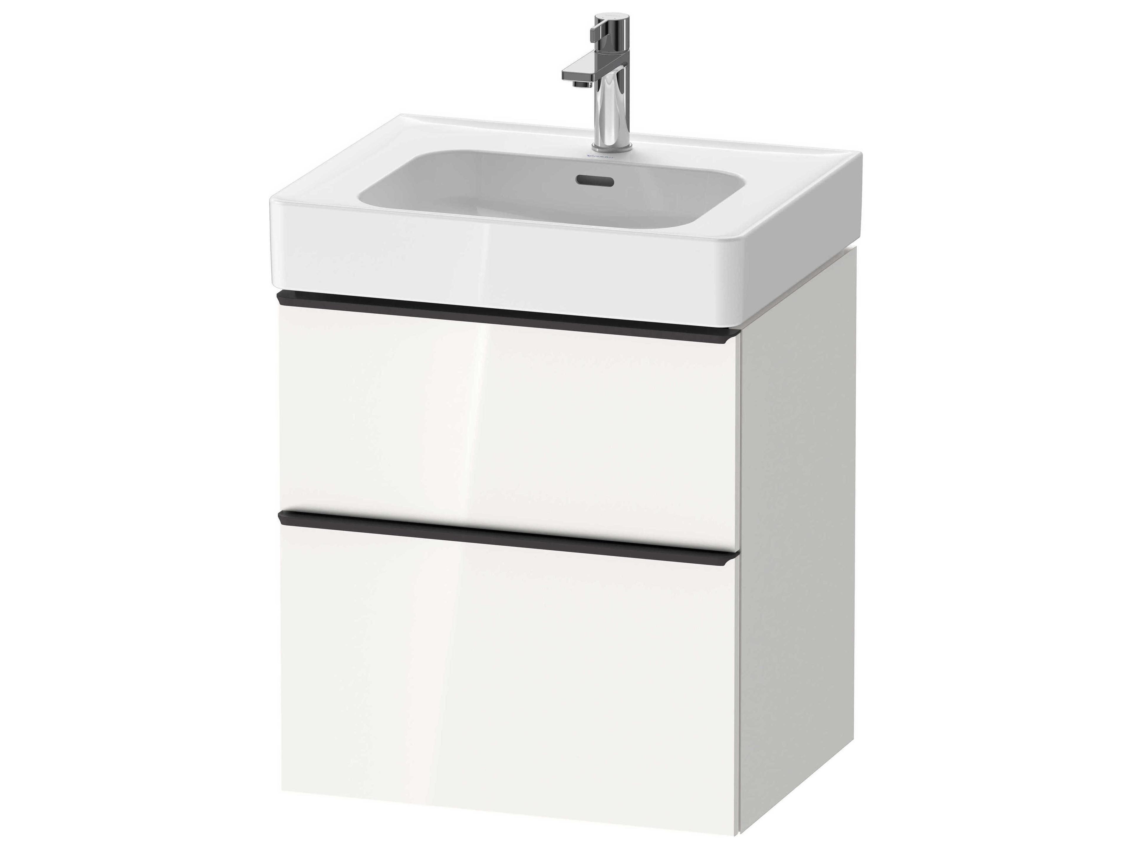 D-neo 23'' White High Gloss Wall Mount Vanity - 1 Drawer/1 pull out compartment