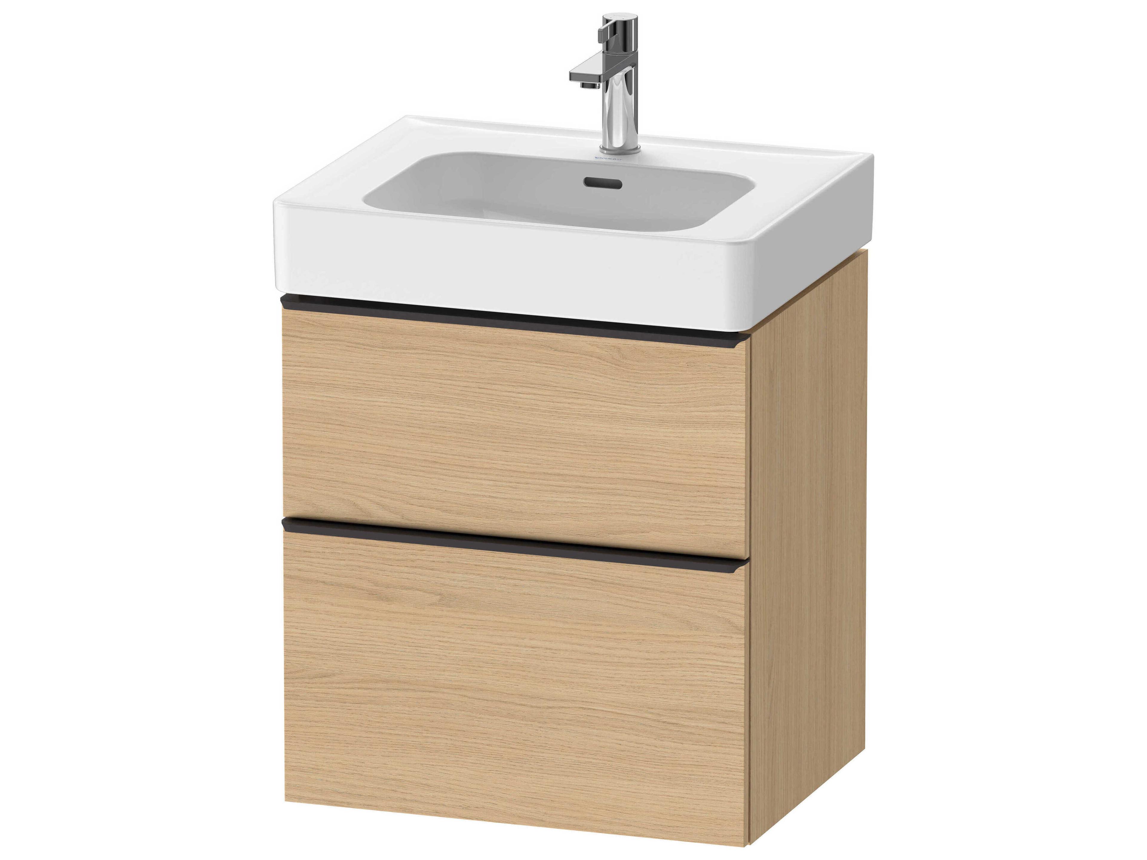 D-neo 23'' Natural Oak Matt Wall Mount Vanity - 1 Drawer/1 pull out compartment