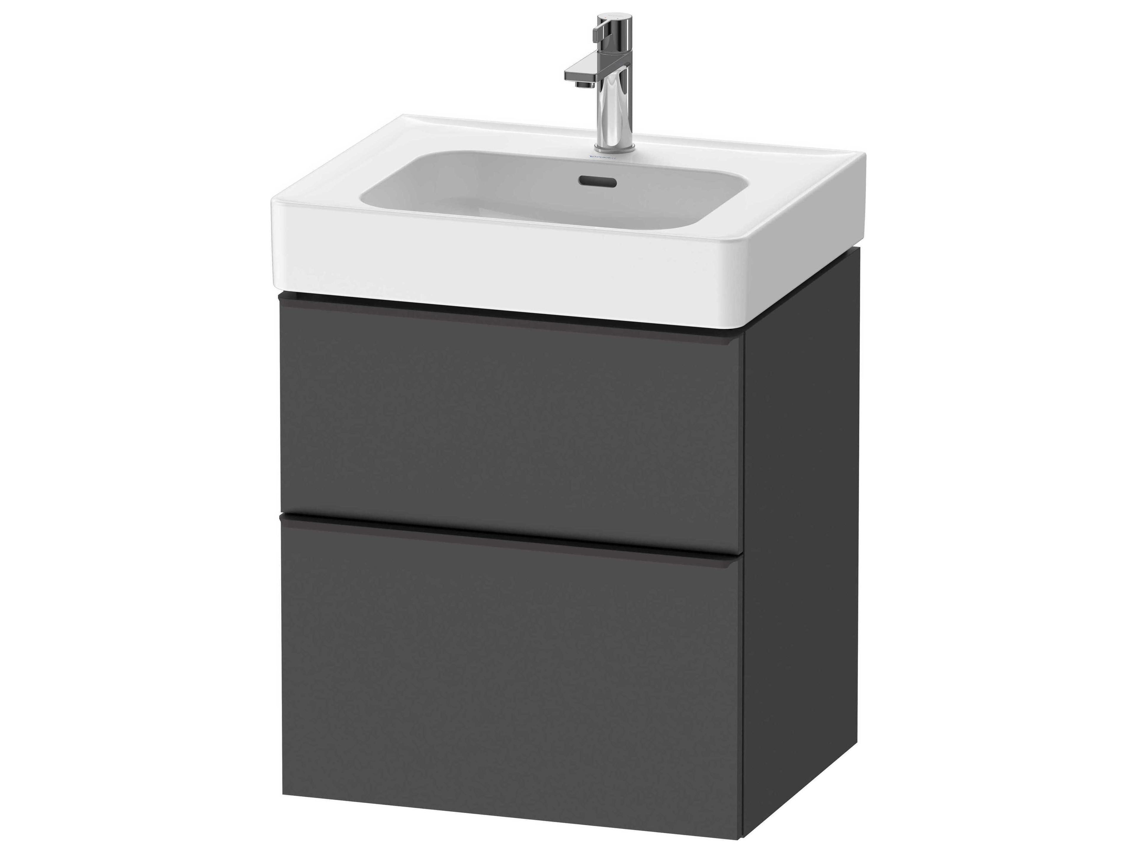 D-neo 23'' Graphite Matt Wall Mount Vanity - 1 Drawer/1 pull out compartment