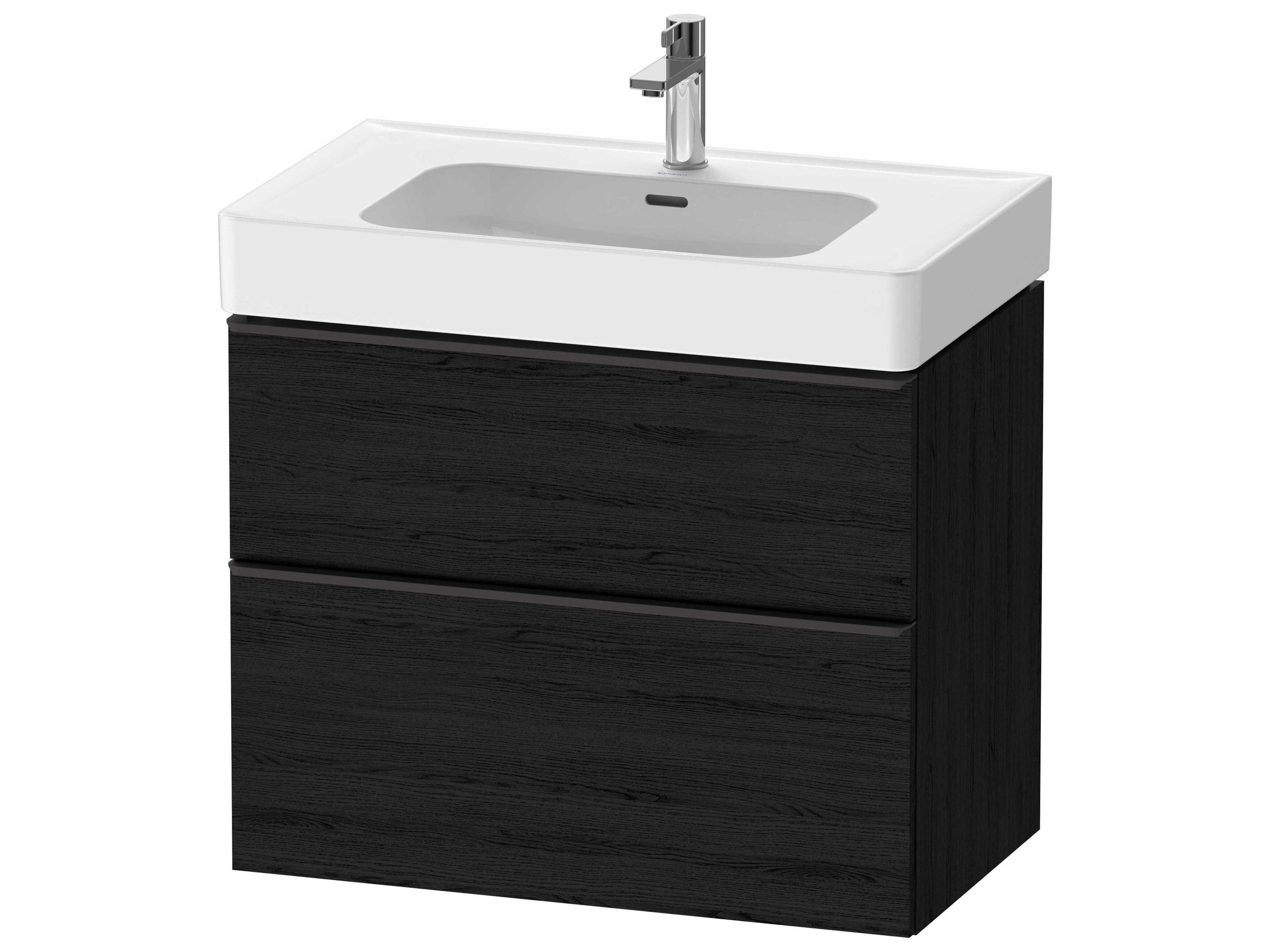 D-neo 31'' Black Oak Matt Wall Mount Vanity - 1 Drawer/1 pull out compartment