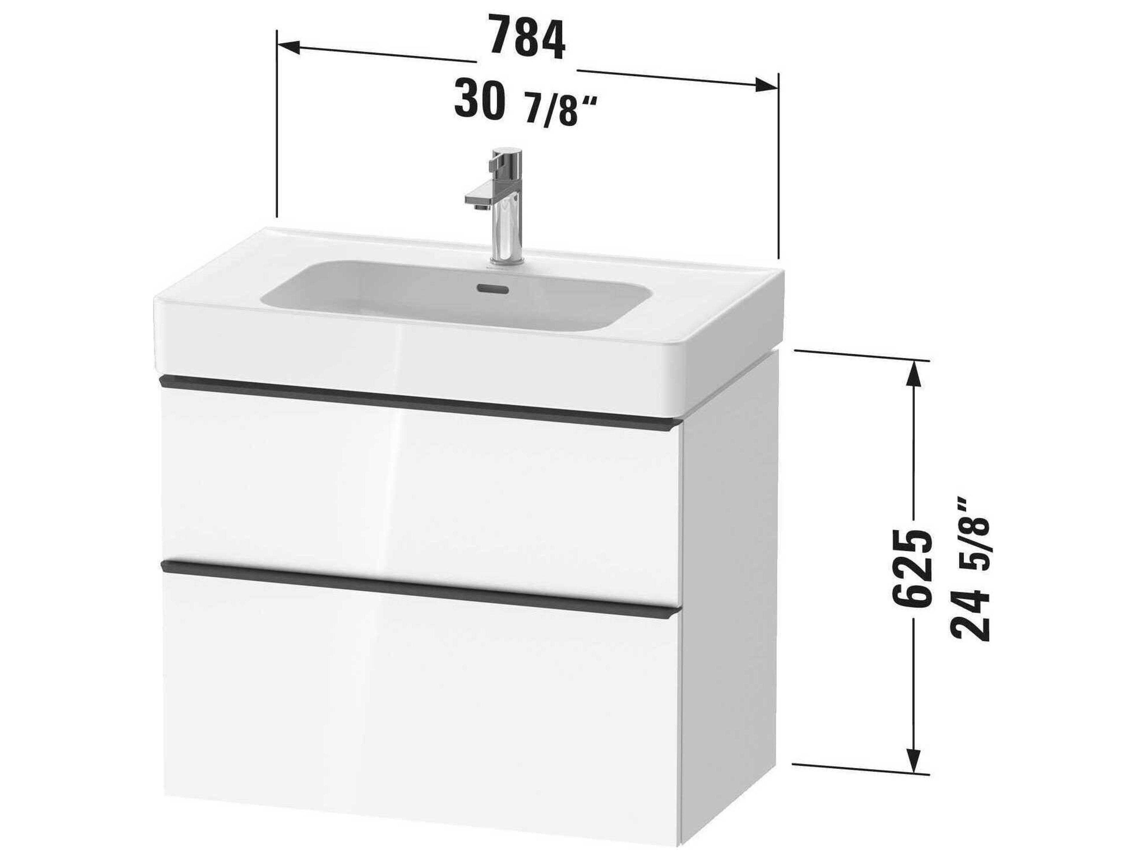 Duravit D-neo 31'' White Matt Wall Mount Vanity - 1 Drawer/1 pull out compartment