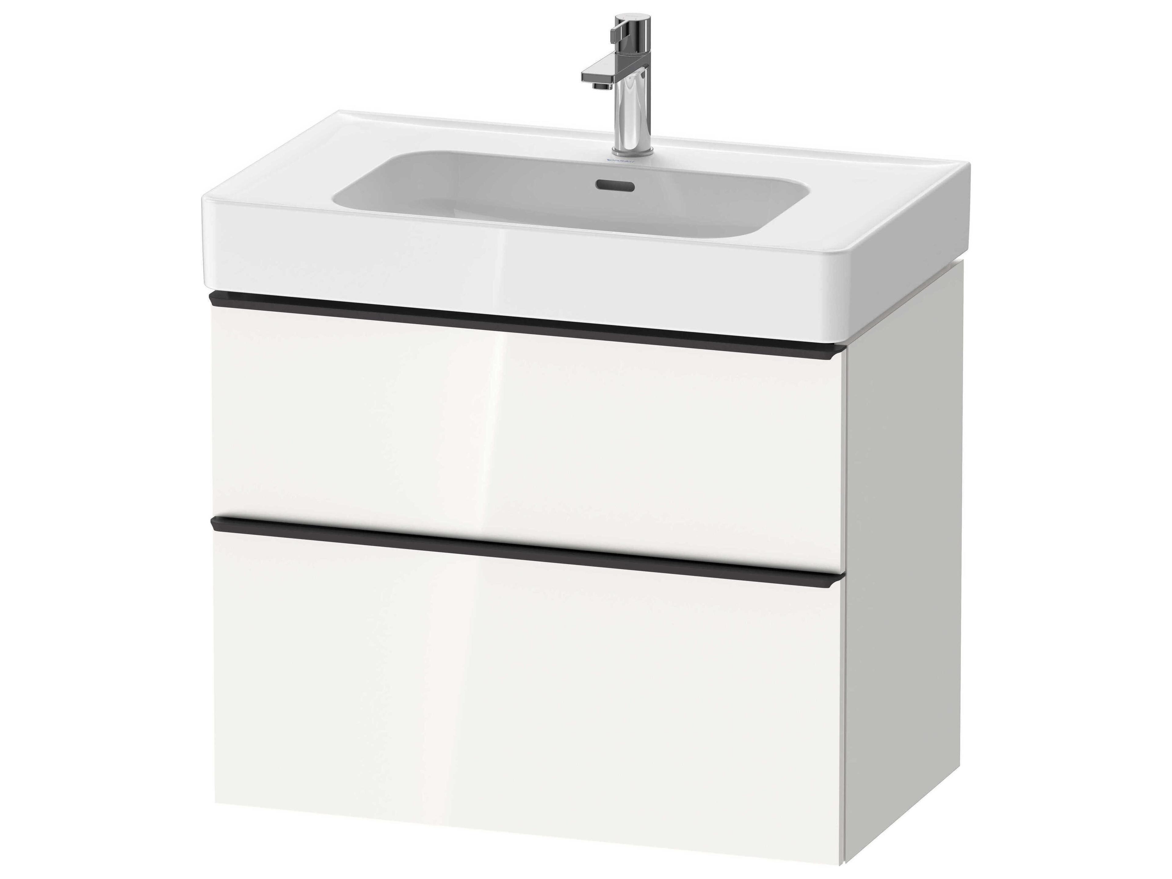 D-neo 31'' White High Gloss Mount Vanity - 1 Drawer/1 pull out compartment