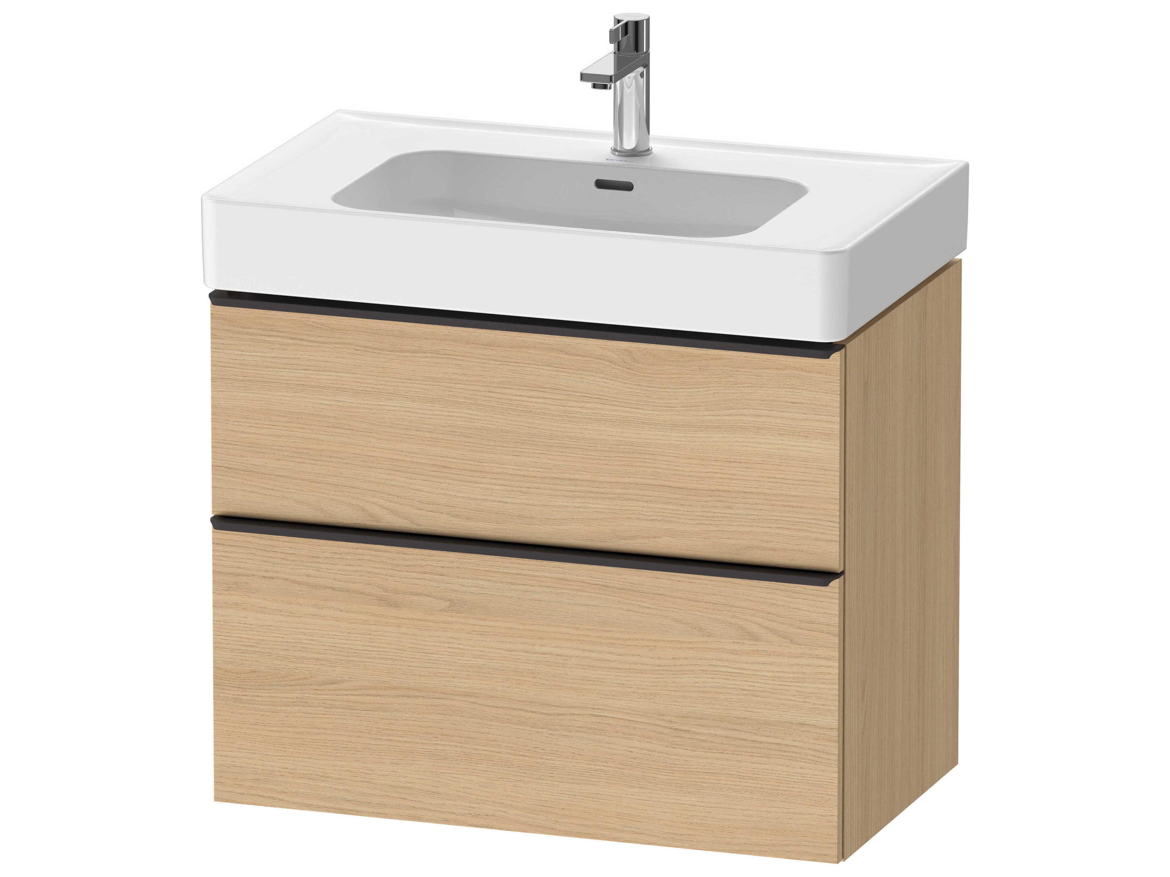 D-neo 31'' Natural Oak Matt Wall Mount Vanity - 1 Drawer/1 pull out compartment