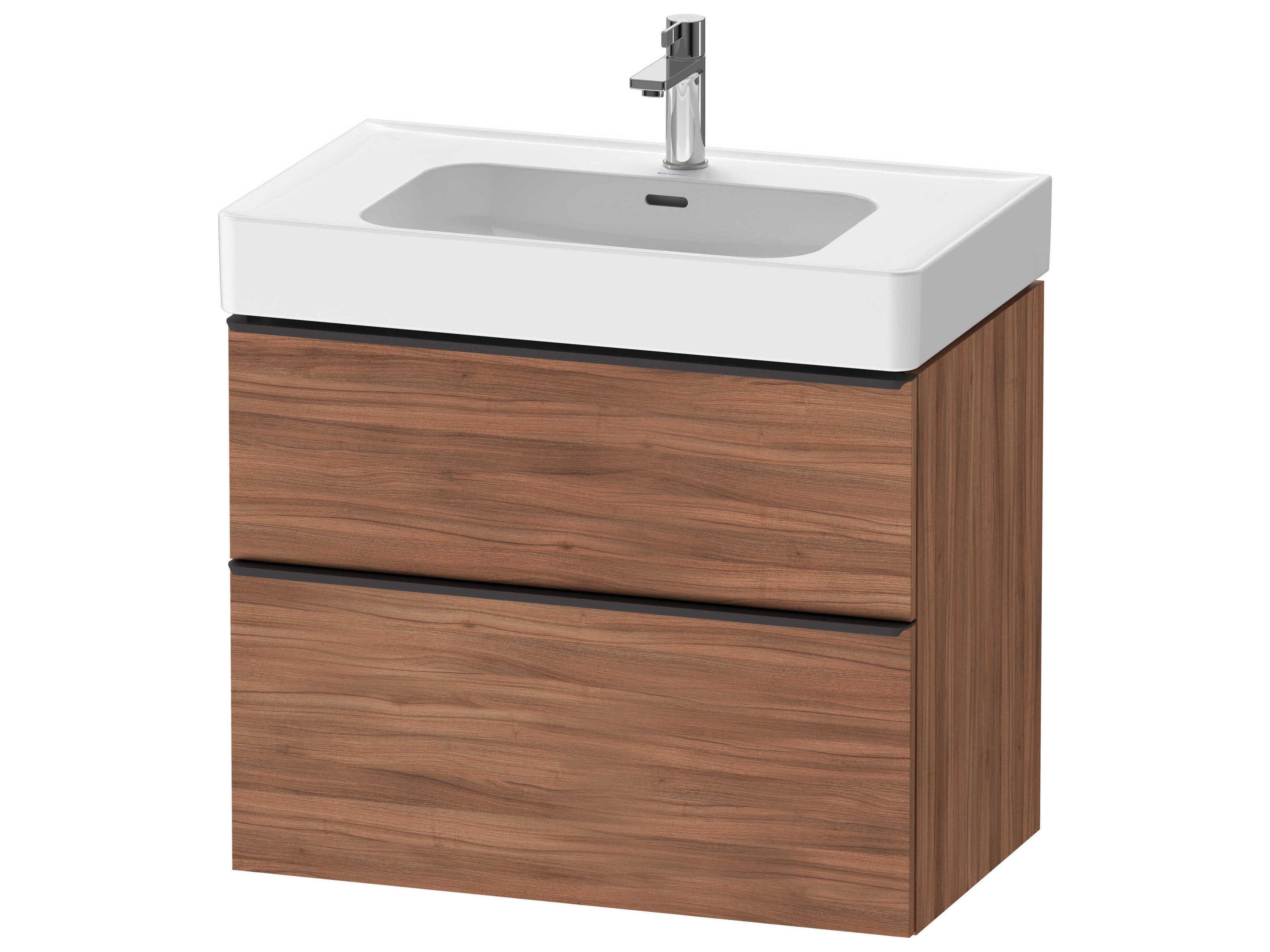 D-neo 31'' Walnut Matt Wall Mount Vanity - 1 Drawer/1 pull out compartment