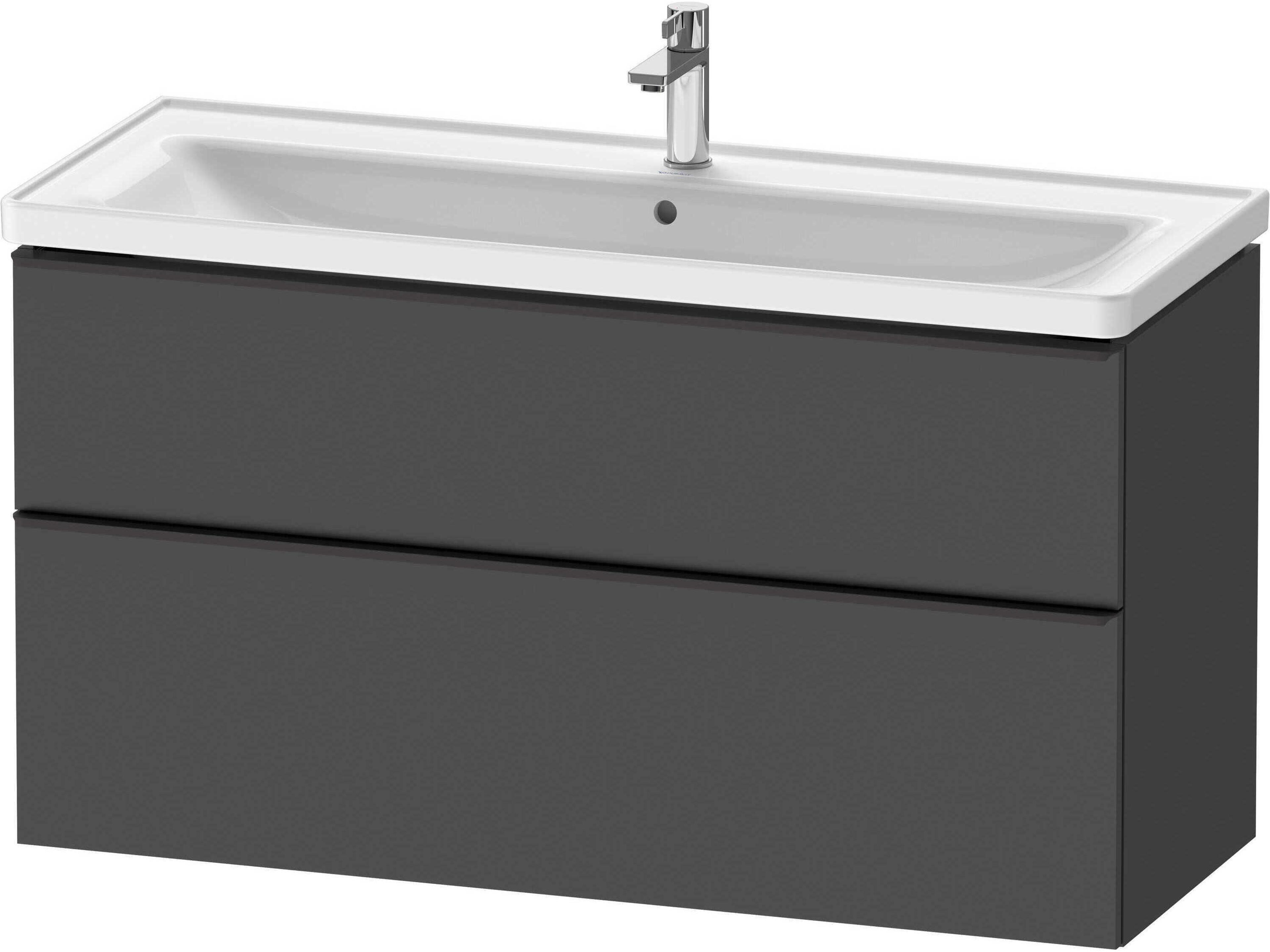 D-neo 47'' Graphite Matt 2-Drawers Wall Mount Vanity
