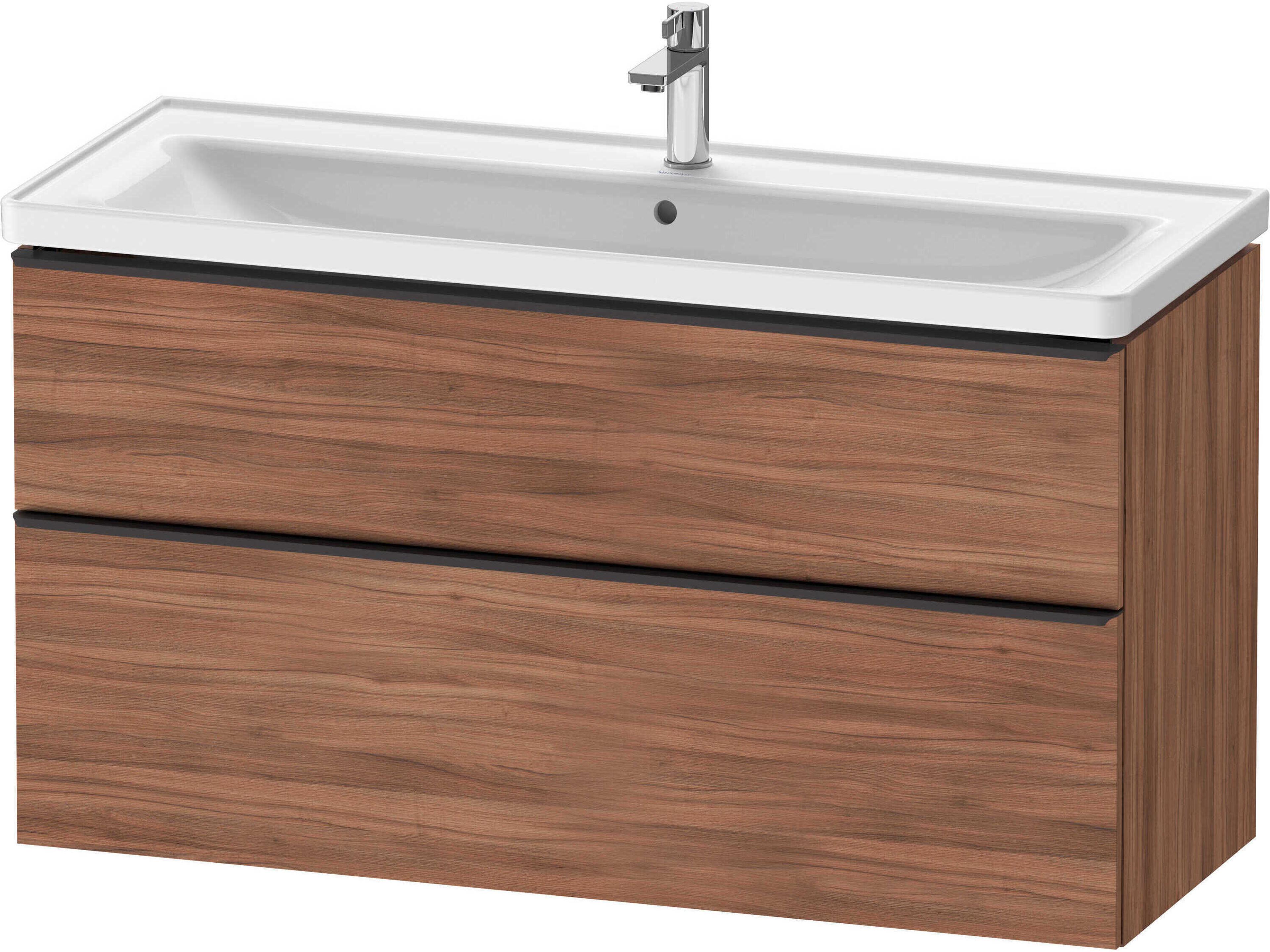 D-neo 47'' Walnut Matt 2-Drawers Wall Mount Vanity