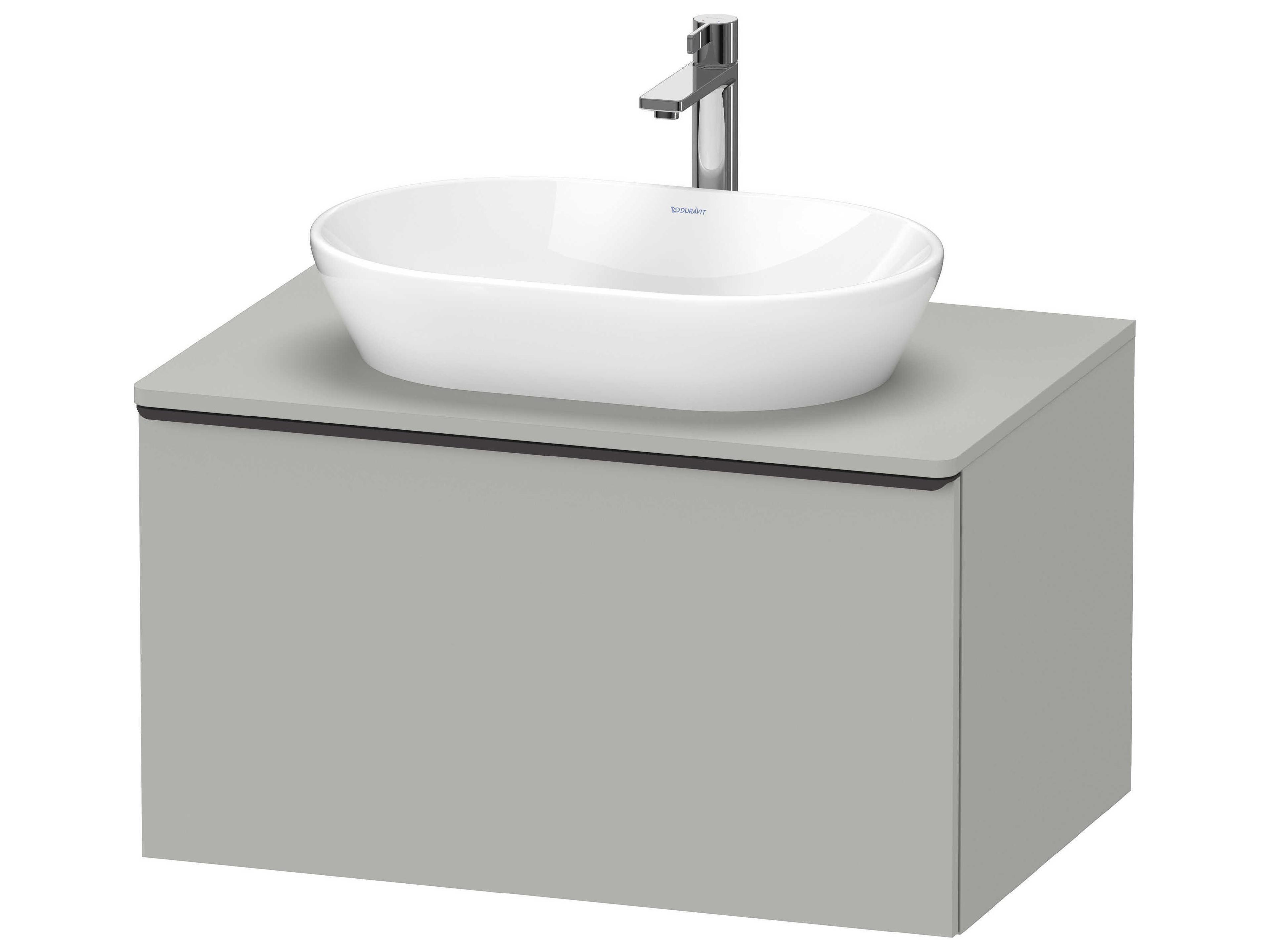 D-neo 32'' Concrete Gray Matt Wall Mount Vanity - 1 Drawer/1 pull out compartment