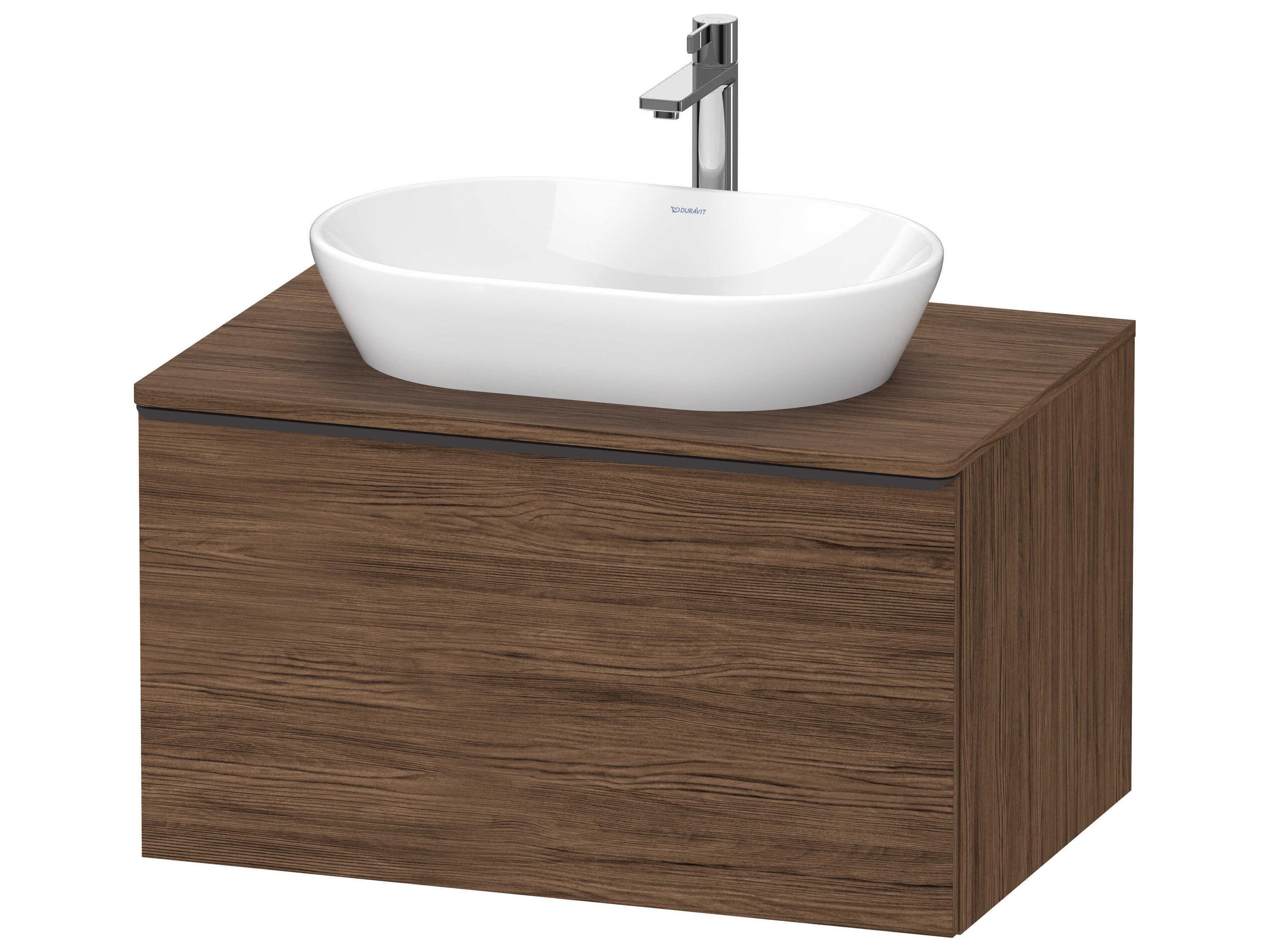 D-neo 32'' Walnut (dark) Matt Wall Mount Vanity - 1 Drawer/1 pull out compartment
