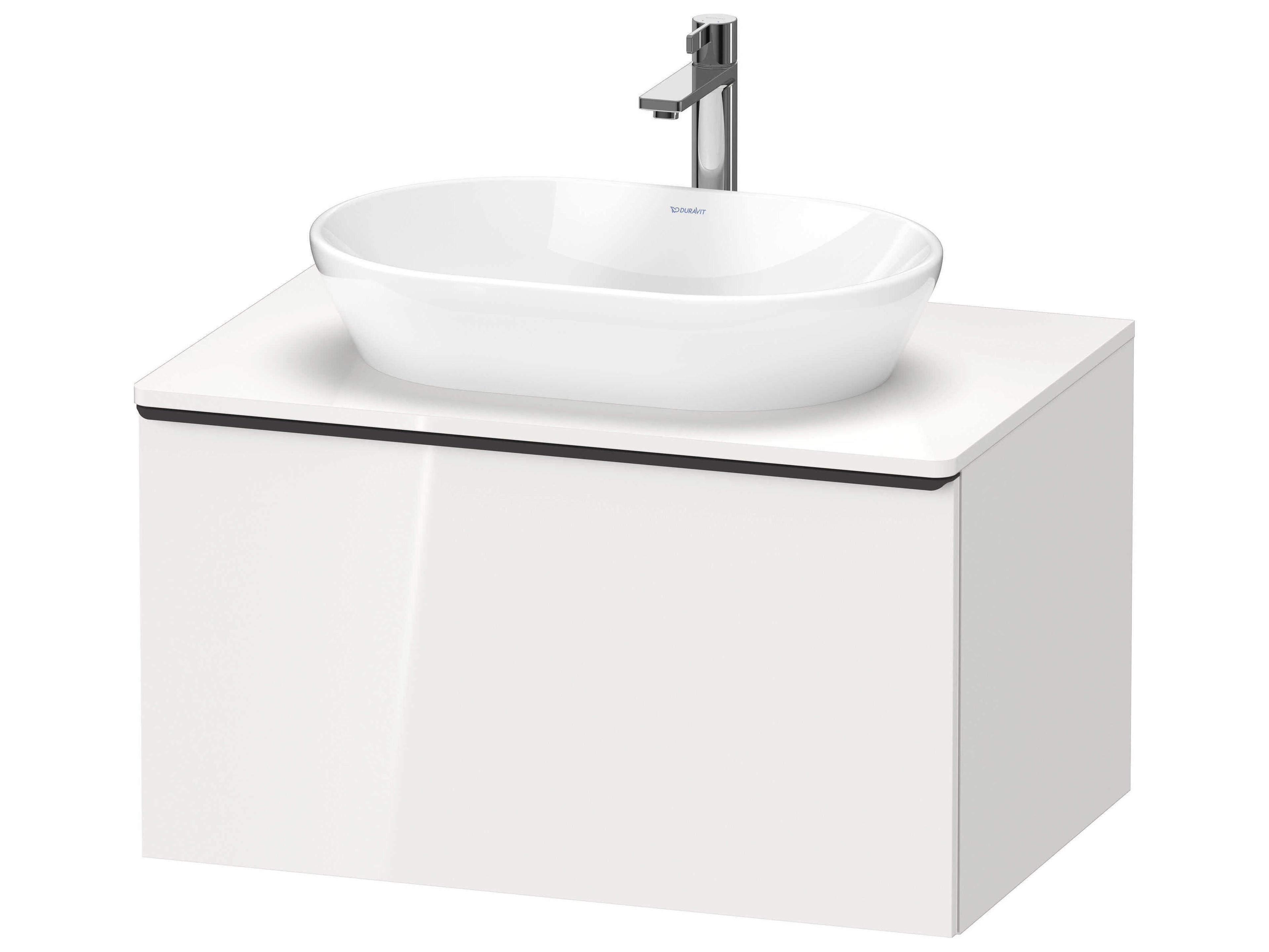 D-neo 32'' White High Gloss Wall Mount Vanity - 1 Drawer/1 pull out compartment