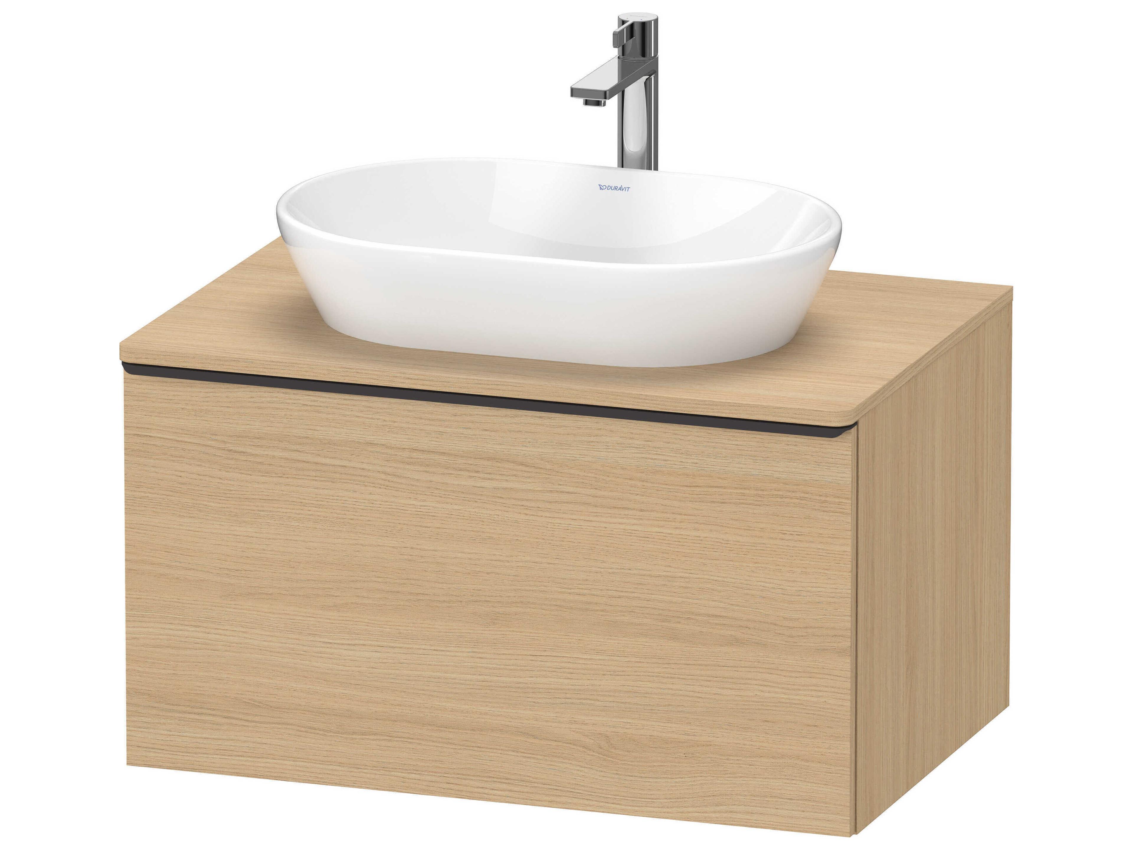 D-neo 32'' Natural Oak Matt Wall Mount Vanity - 1 Drawer/1 pull out compartment
