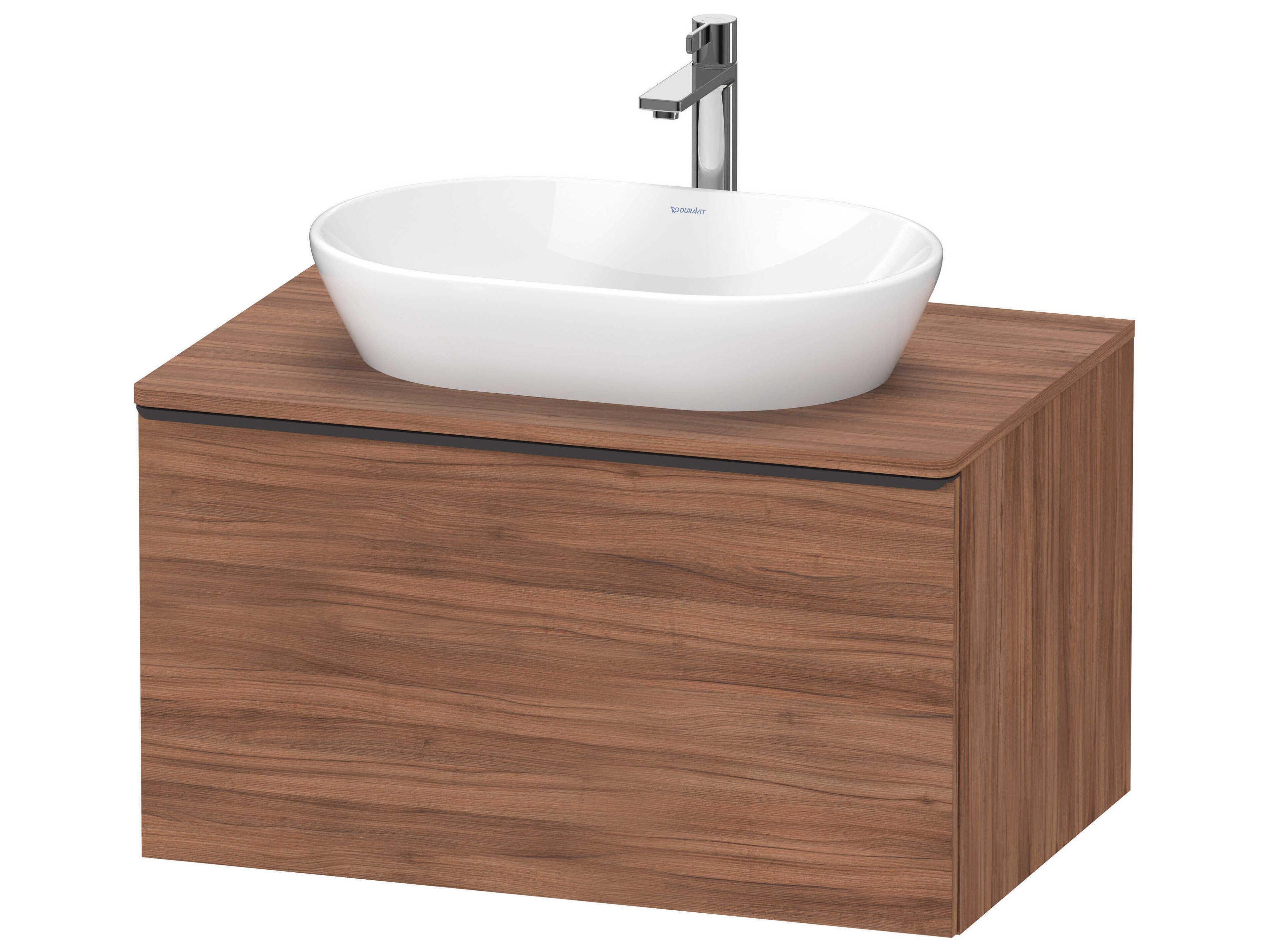 D-neo 32'' Walnut Matt Wall Mount Vanity - 1 Drawer/1 pull out compartment