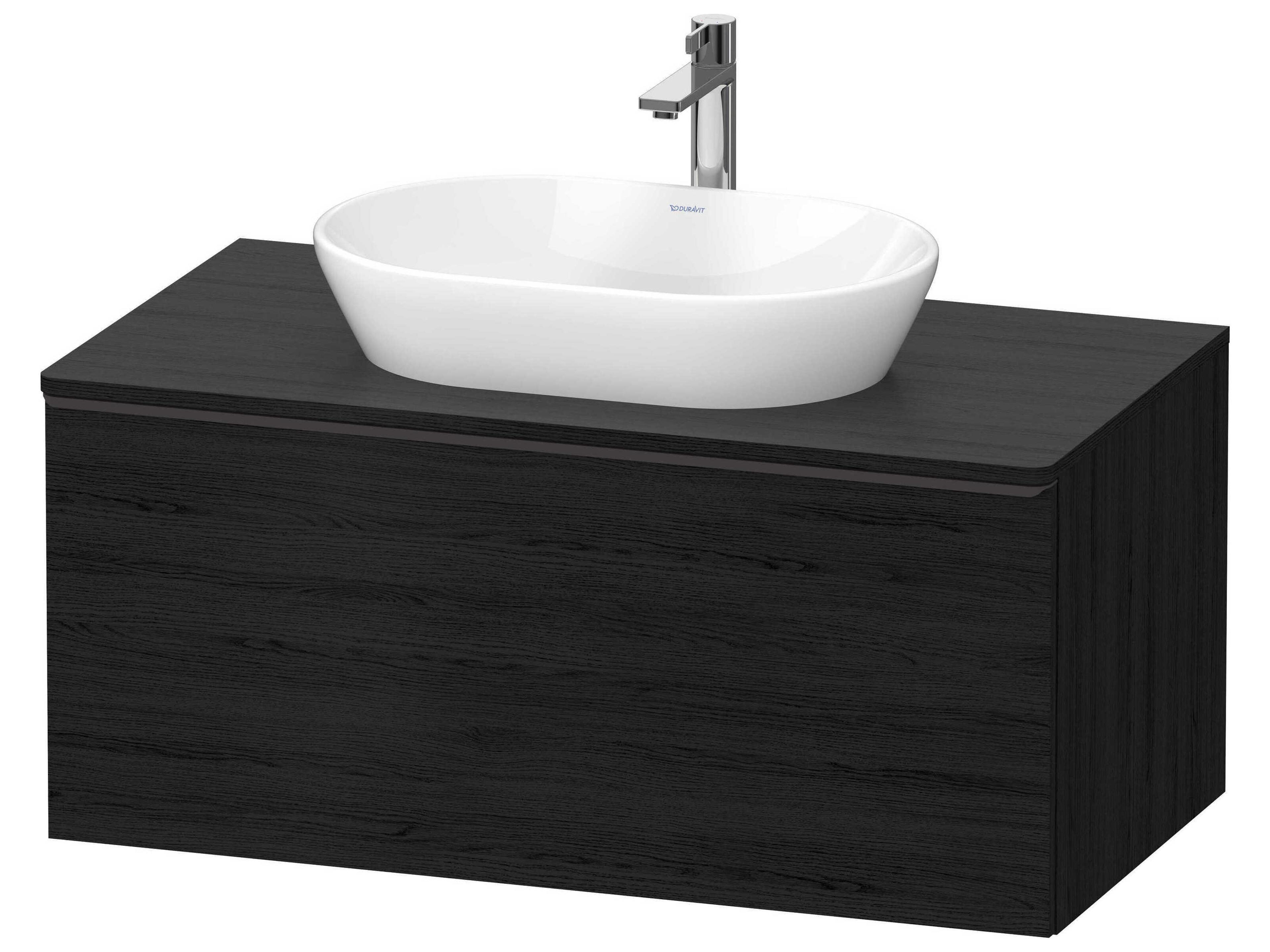 D-neo 40'' Black Oak Matt Wall Mount Vanity - 1 Drawer/1 pull out compartment