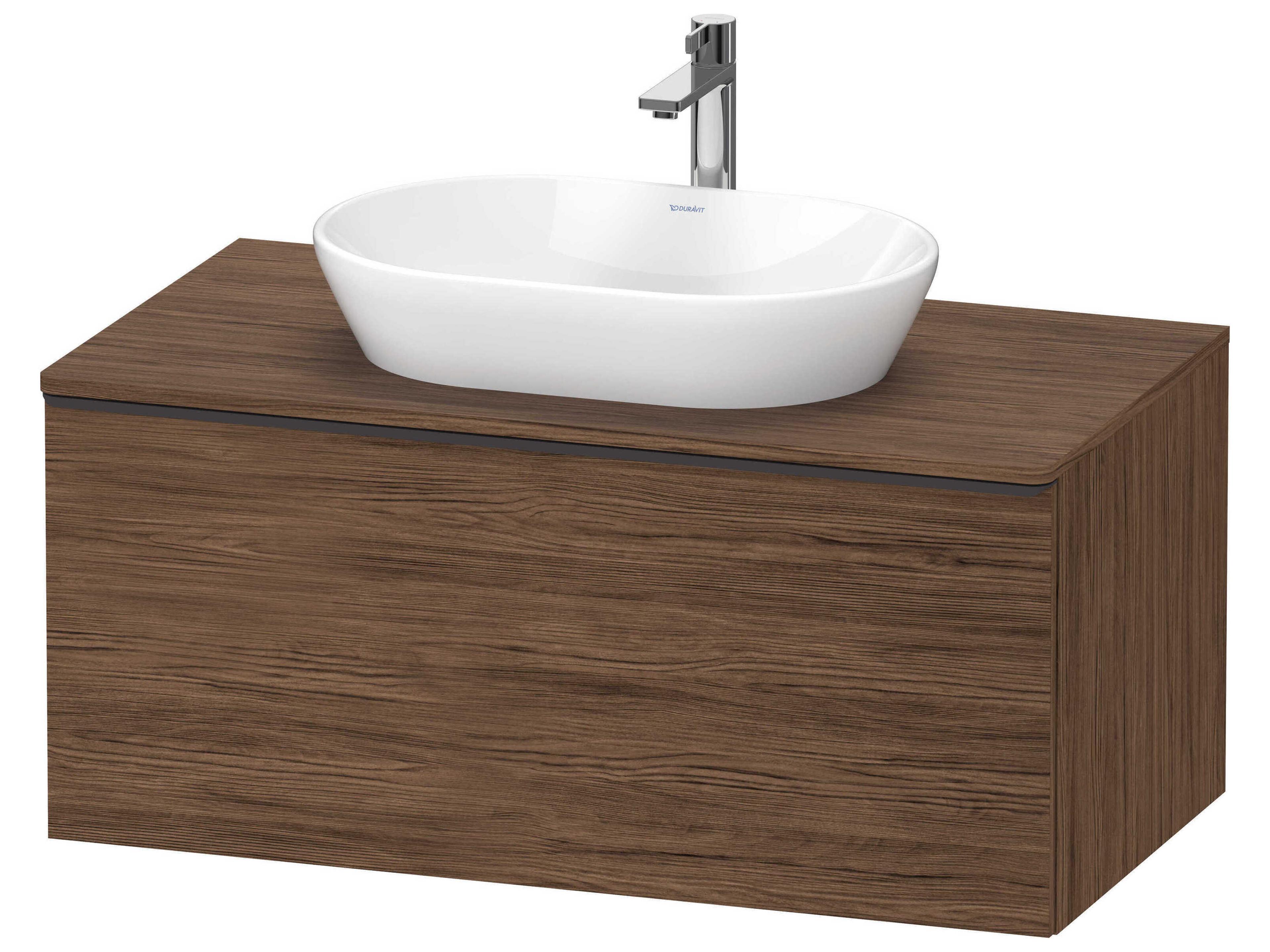 D-neo 40'' Walnut (dark) Matt Wall Mount Vanity - 1 Drawer/1 pull out compartment