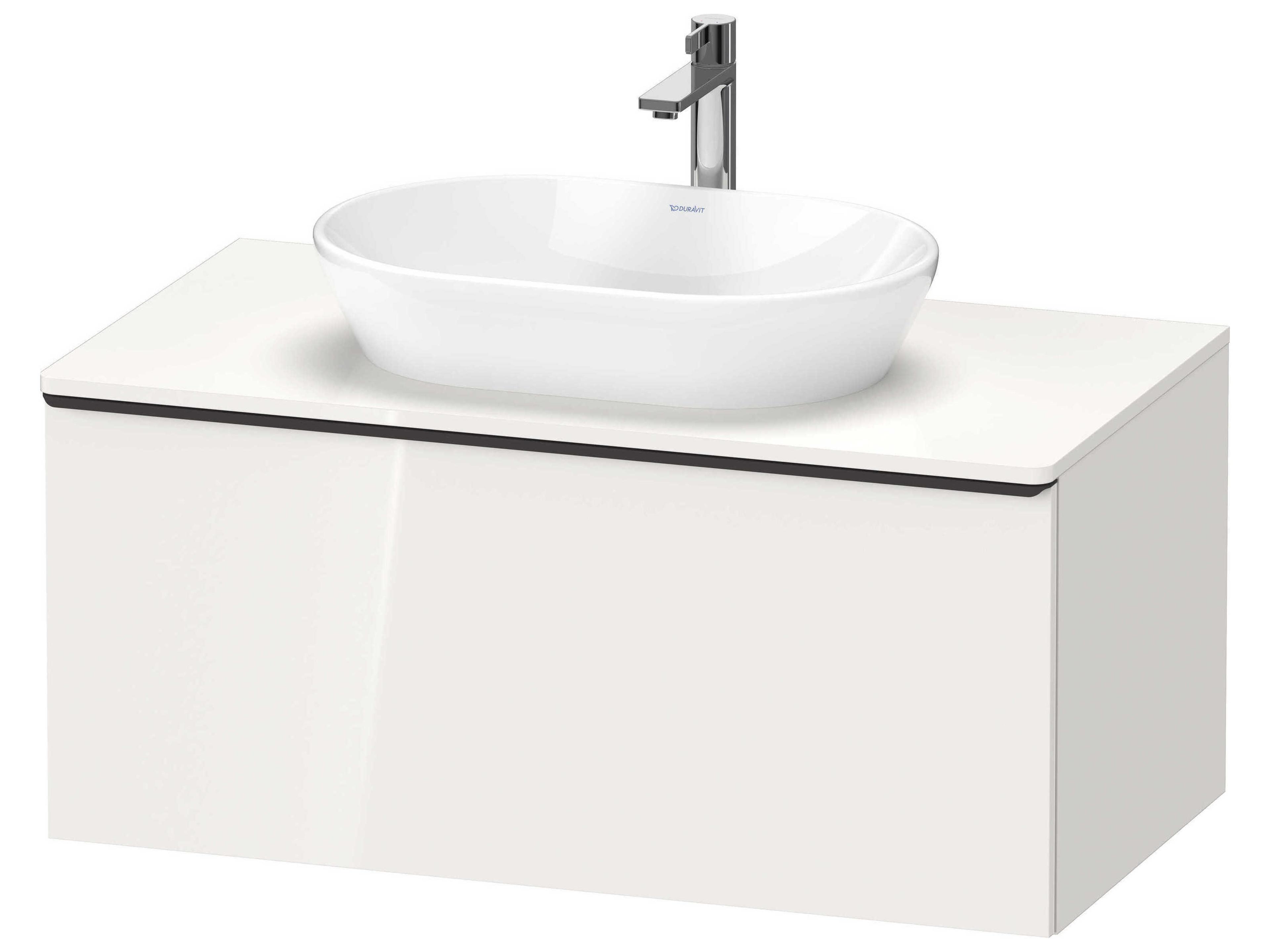 D-neo 40'' White High Gloss Wall Mount Vanity - 1 Drawer/1 pull out compartment
