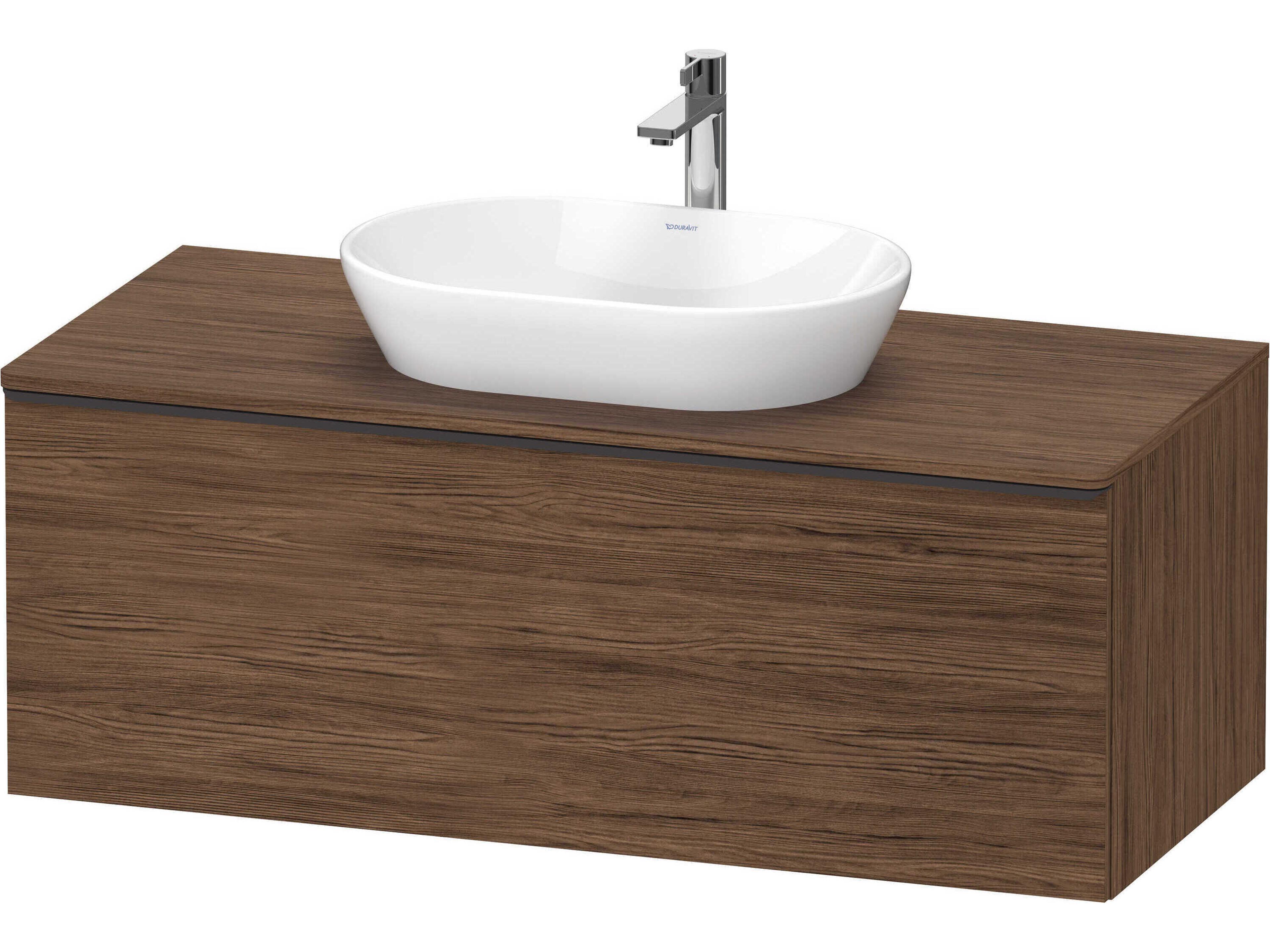 D-neo 47'' Walnut (dark) Matt 1-Drawer Wall Mount Vanity