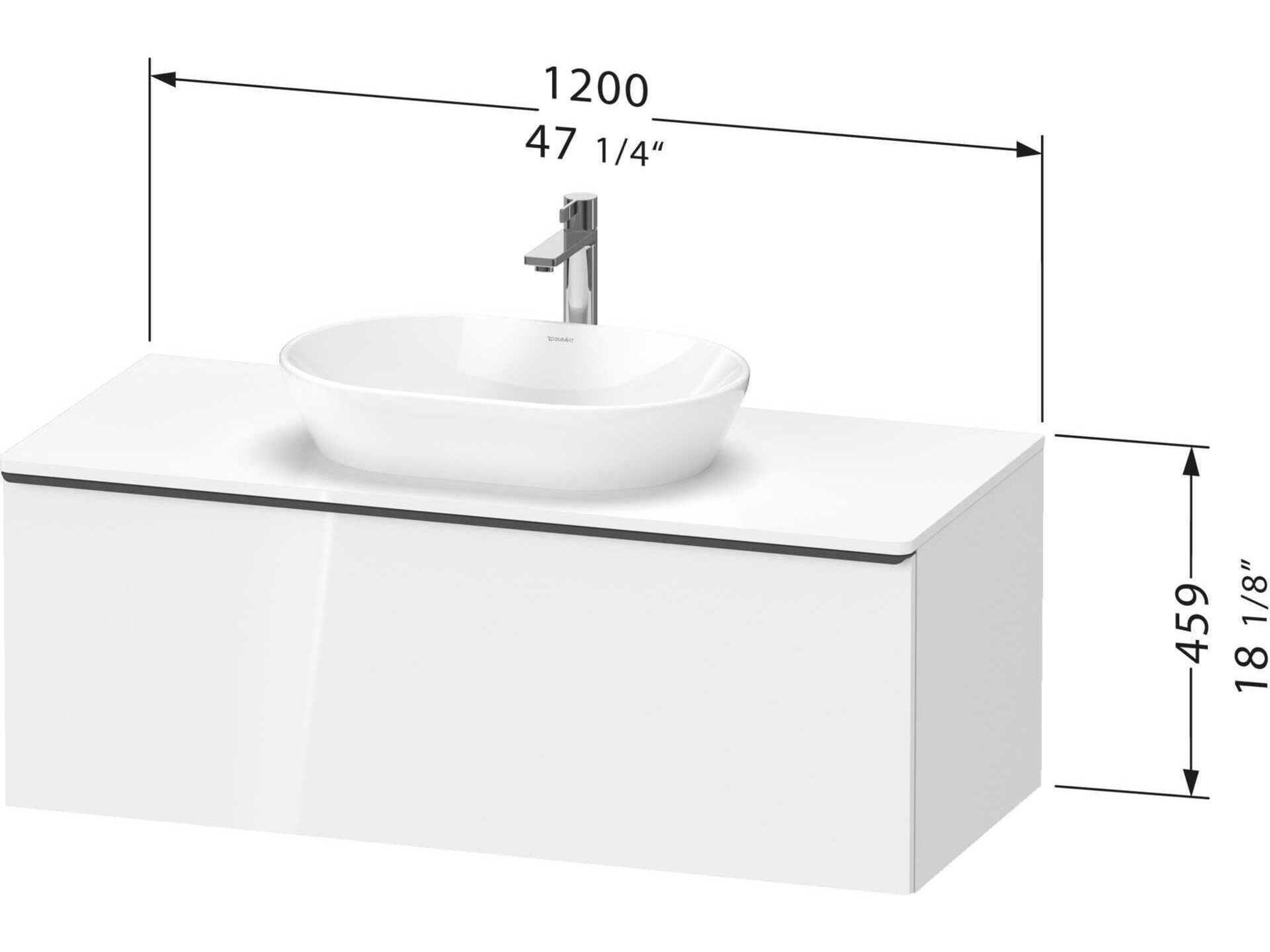 Duravit D-neo 47'' White High Gloss 1-Drawer Wall Mount Vanity