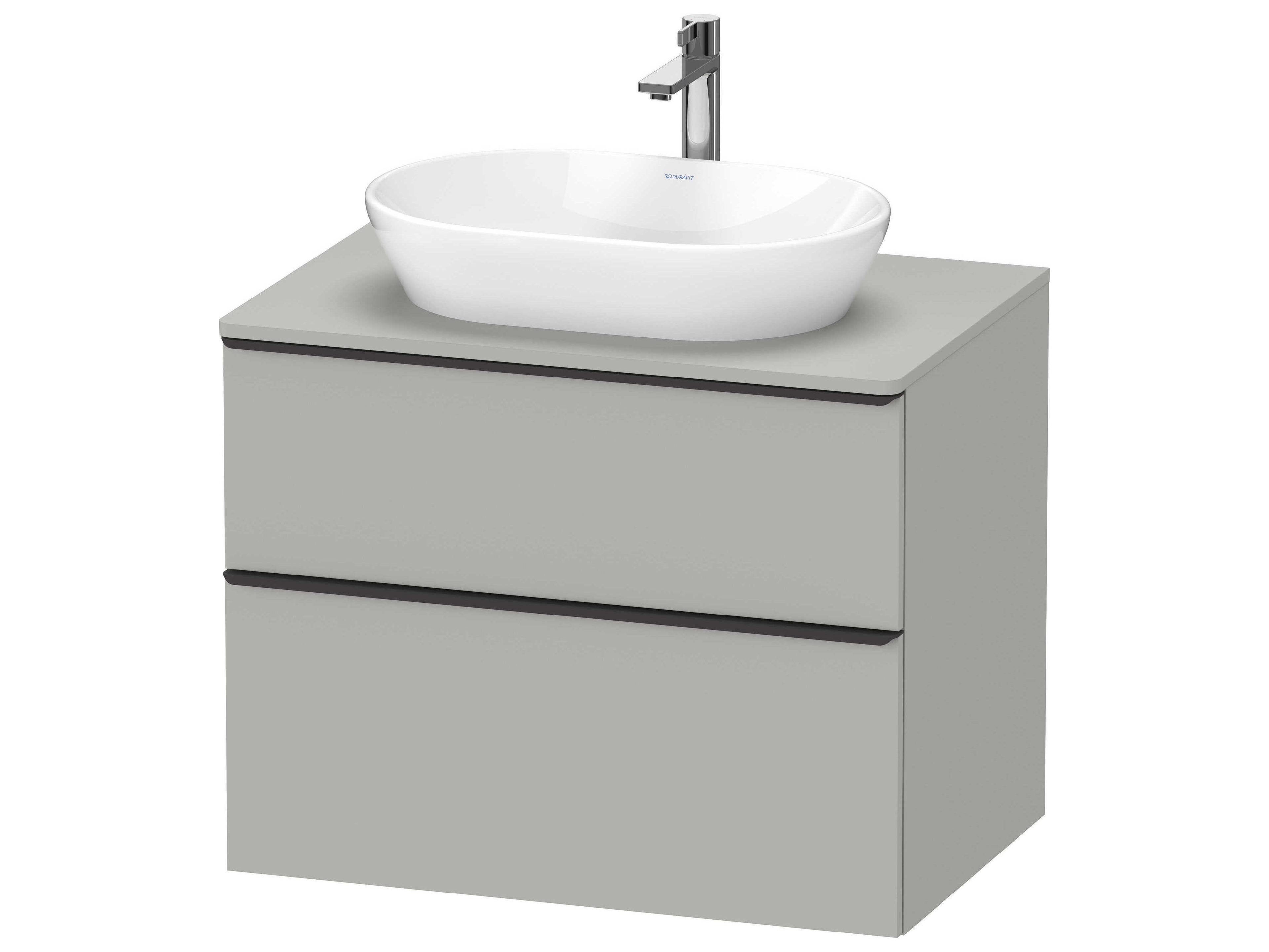 D-neo 32'' Concrete Gray Matt Wall Mount Vanity - 1 Drawer/1 pull out compartment