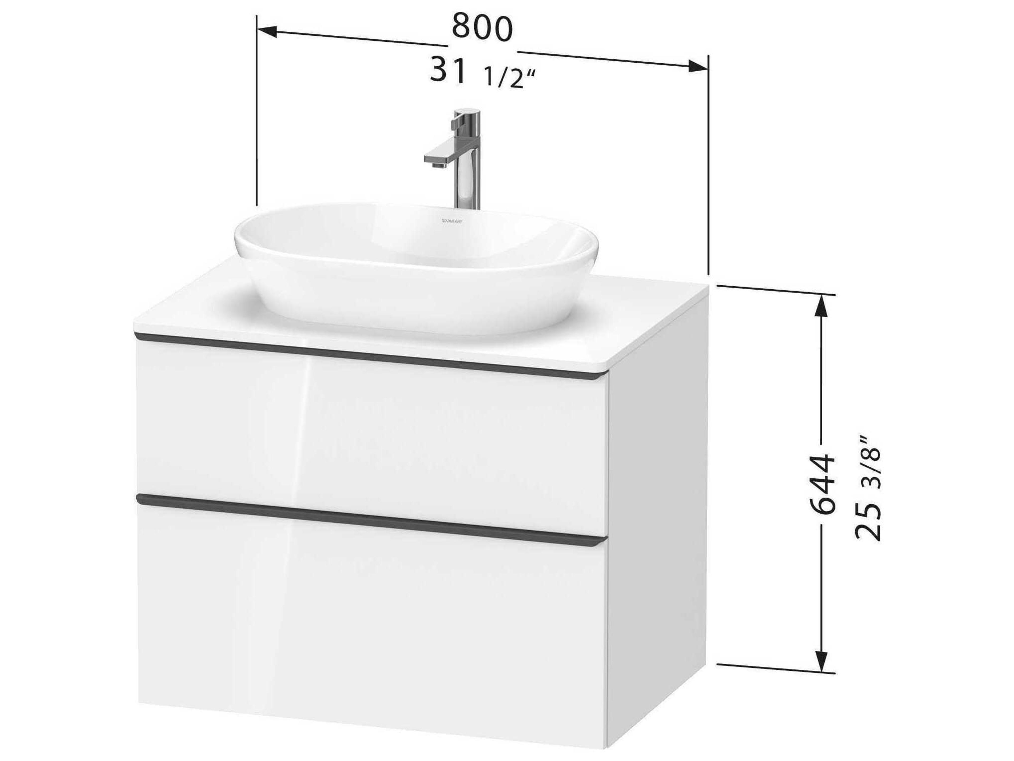 Duravit D-neo 32'' Concrete Gray Matt Wall Mount Vanity - 1 Drawer/1 pull out compartment