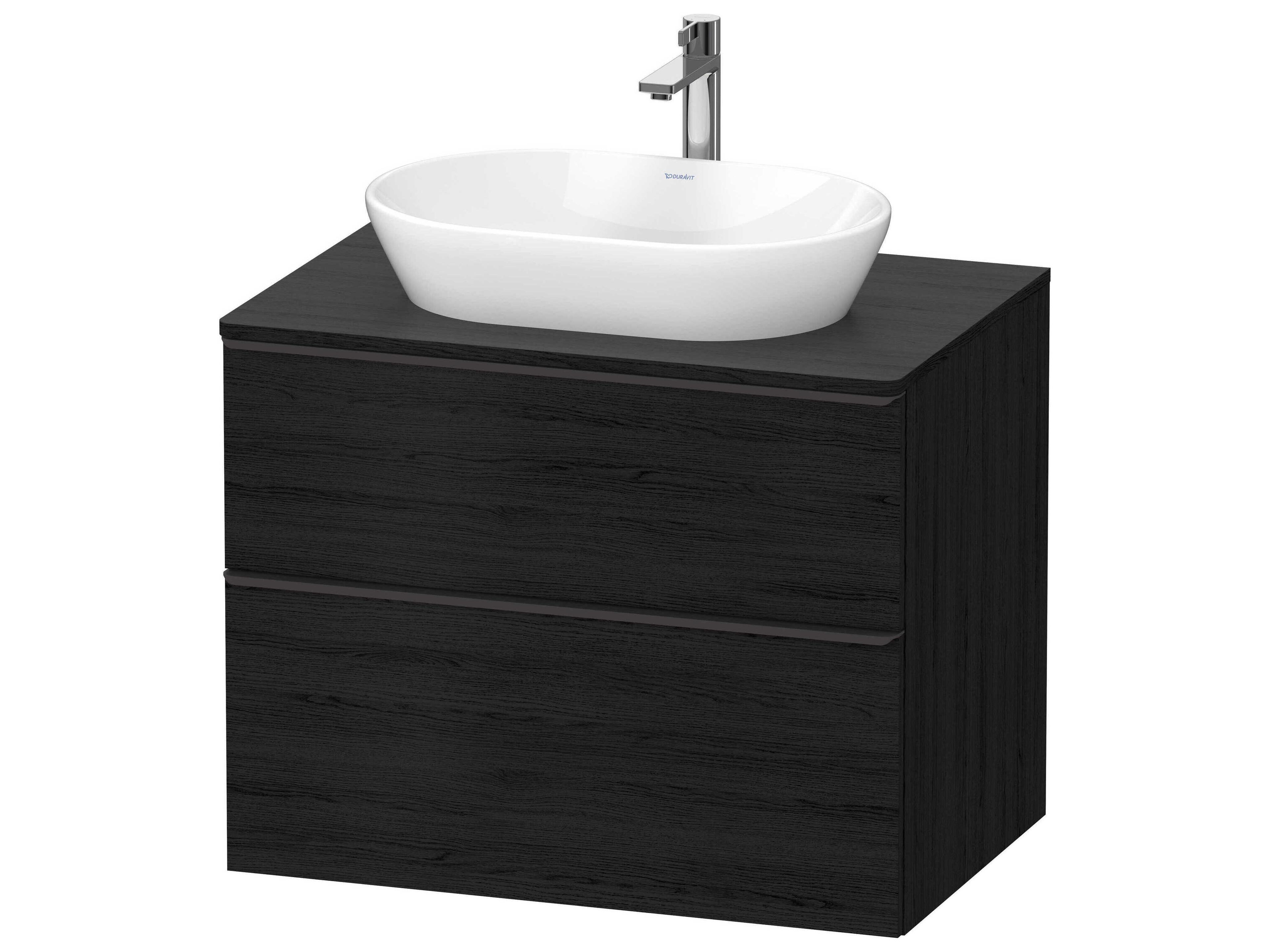 D-neo 32'' Black Oak Matt Wall Mount Vanity - 1 Drawer/1 pull out compartment