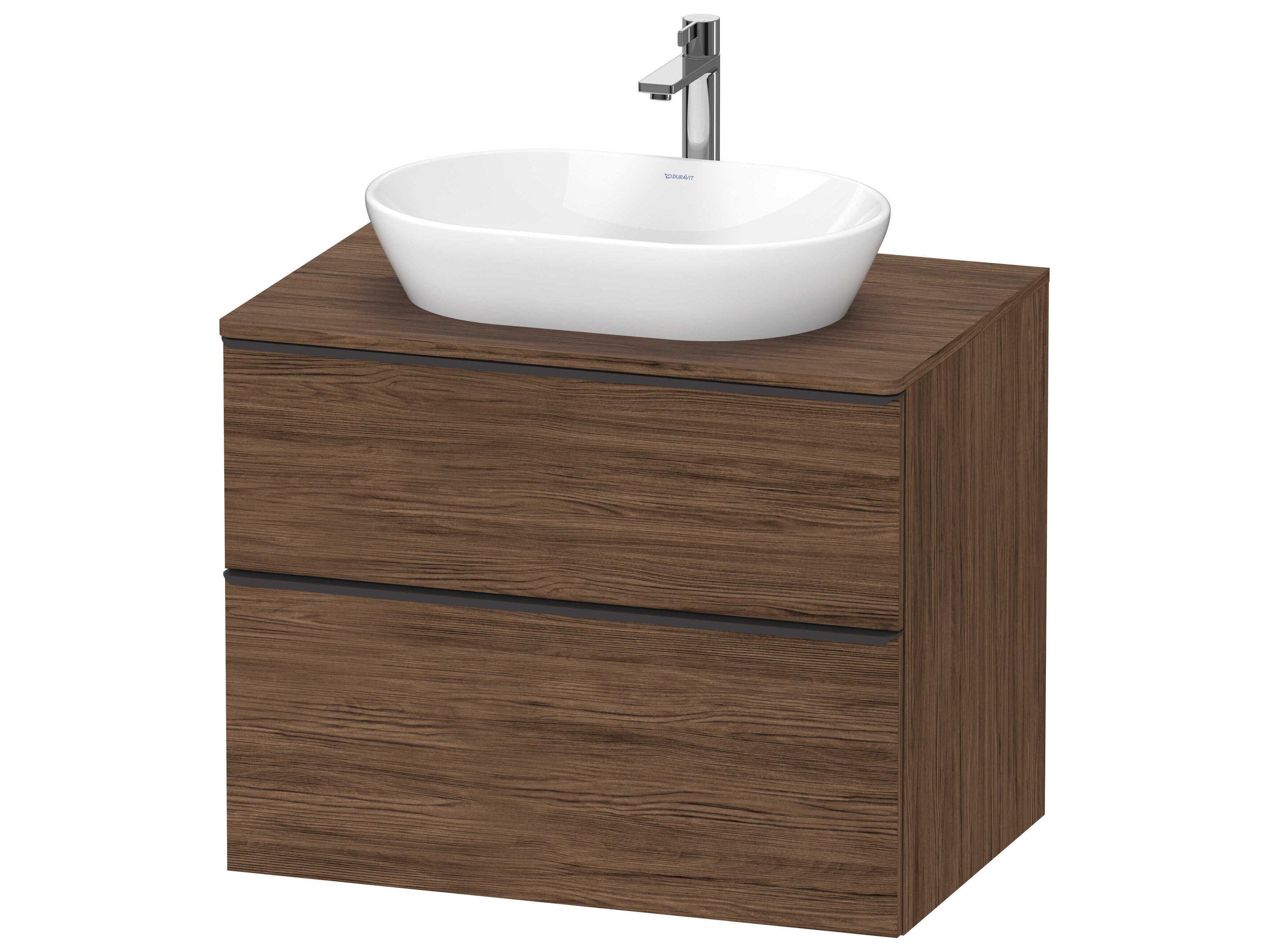 D-neo 32'' Walnut (dark) Matt Wall Mount Vanity - 1 Drawer/1 pull out compartment