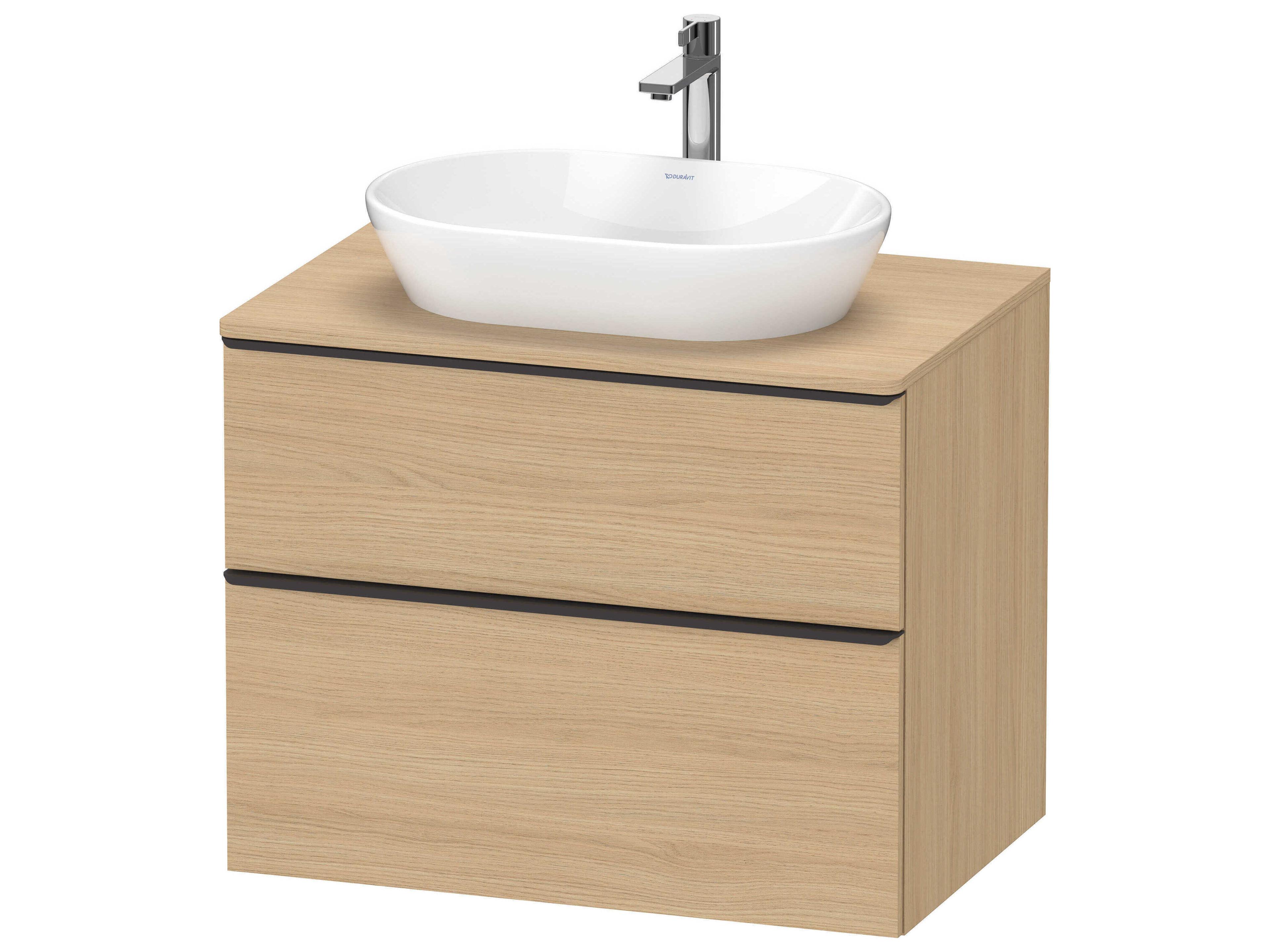 D-neo 32'' Natural Oak Matt Wall Mount Vanity - 1 Drawer/1 pull out compartment