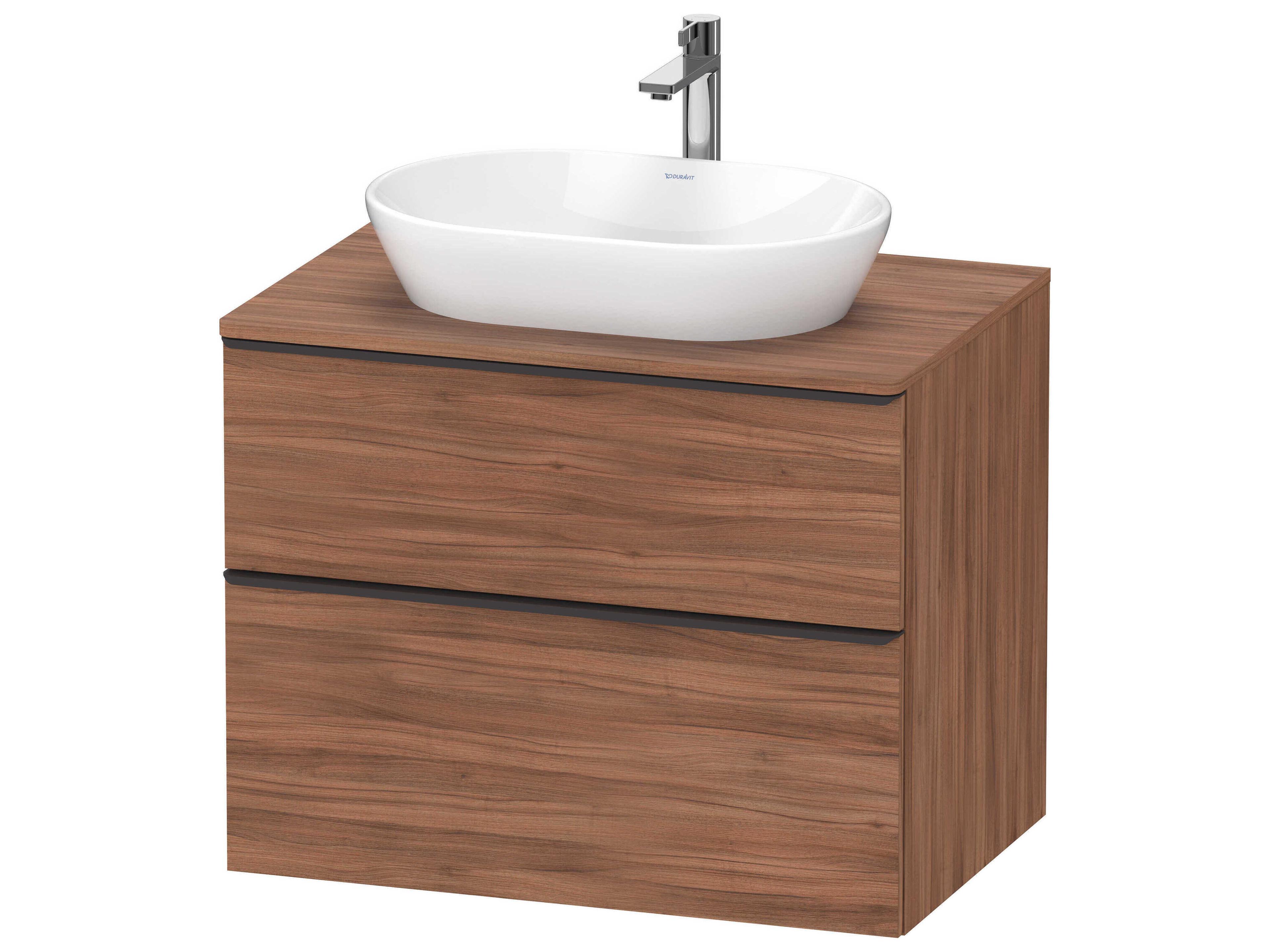 D-neo 32'' Walnut Matt Wall Mount Vanity - 1 Drawer/1 pull out compartment