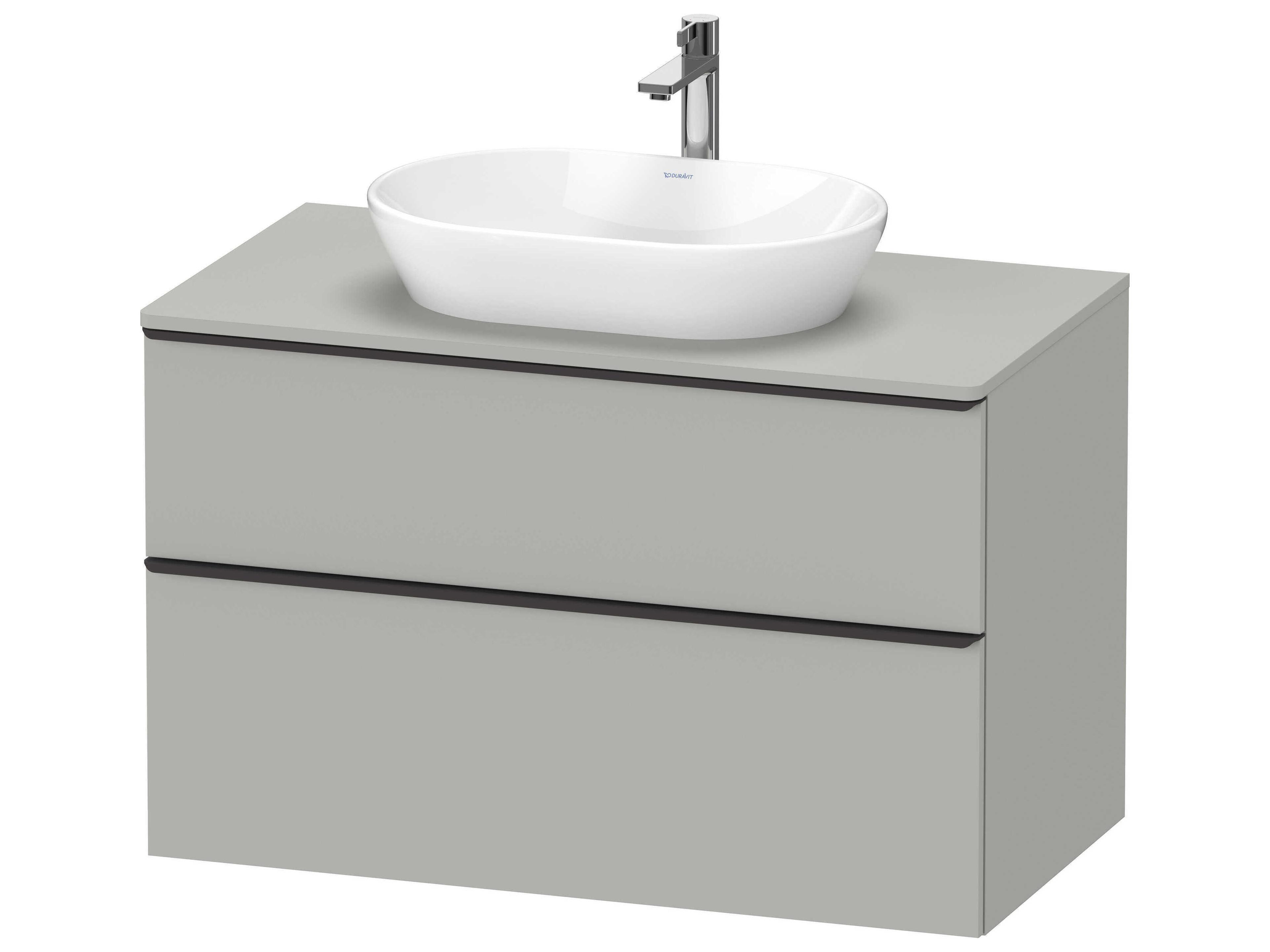 D-neo 40'' Concrete Gray Matt Wall Mount Vanity - 1 Drawer/1 pull out compartment