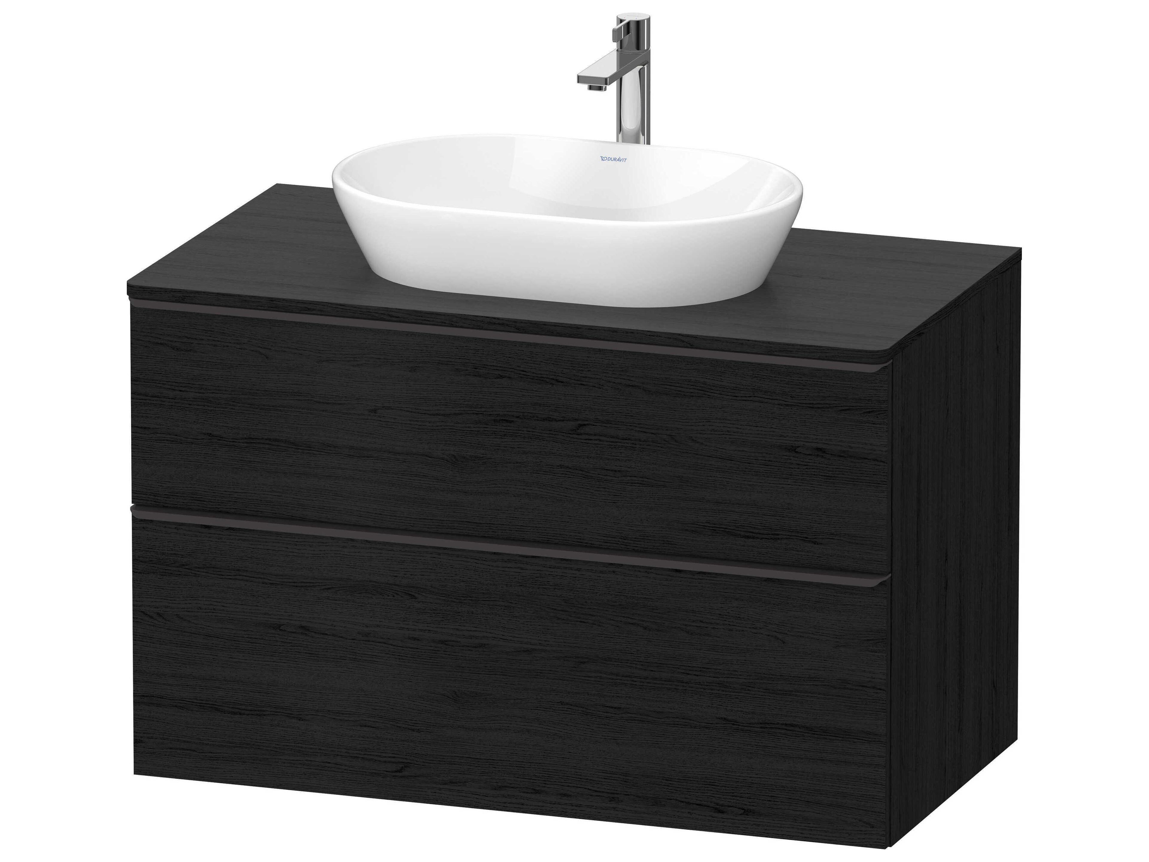 D-neo 40'' Black Oak Matt Wall Mount Vanity - 1 Drawer/1 pull out compartment