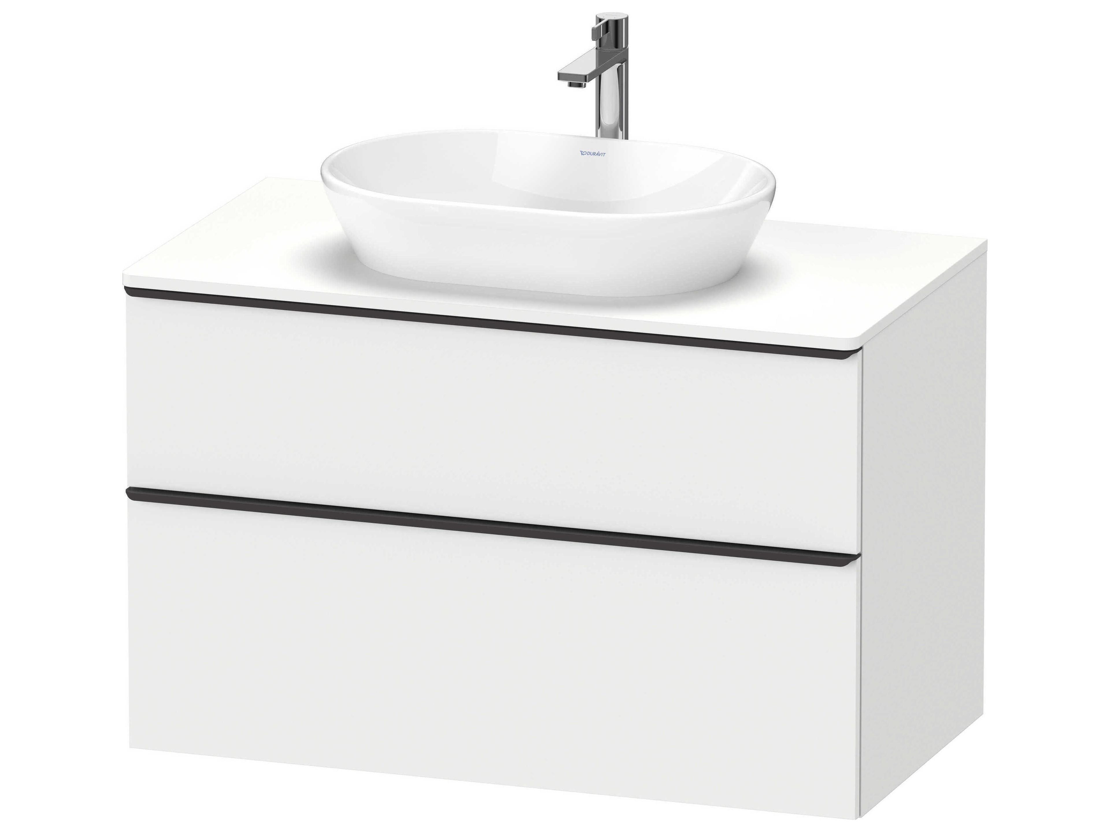 D-neo 40'' White Matt Wall Mount Vanity - 1 Drawer/1 pull out compartment
