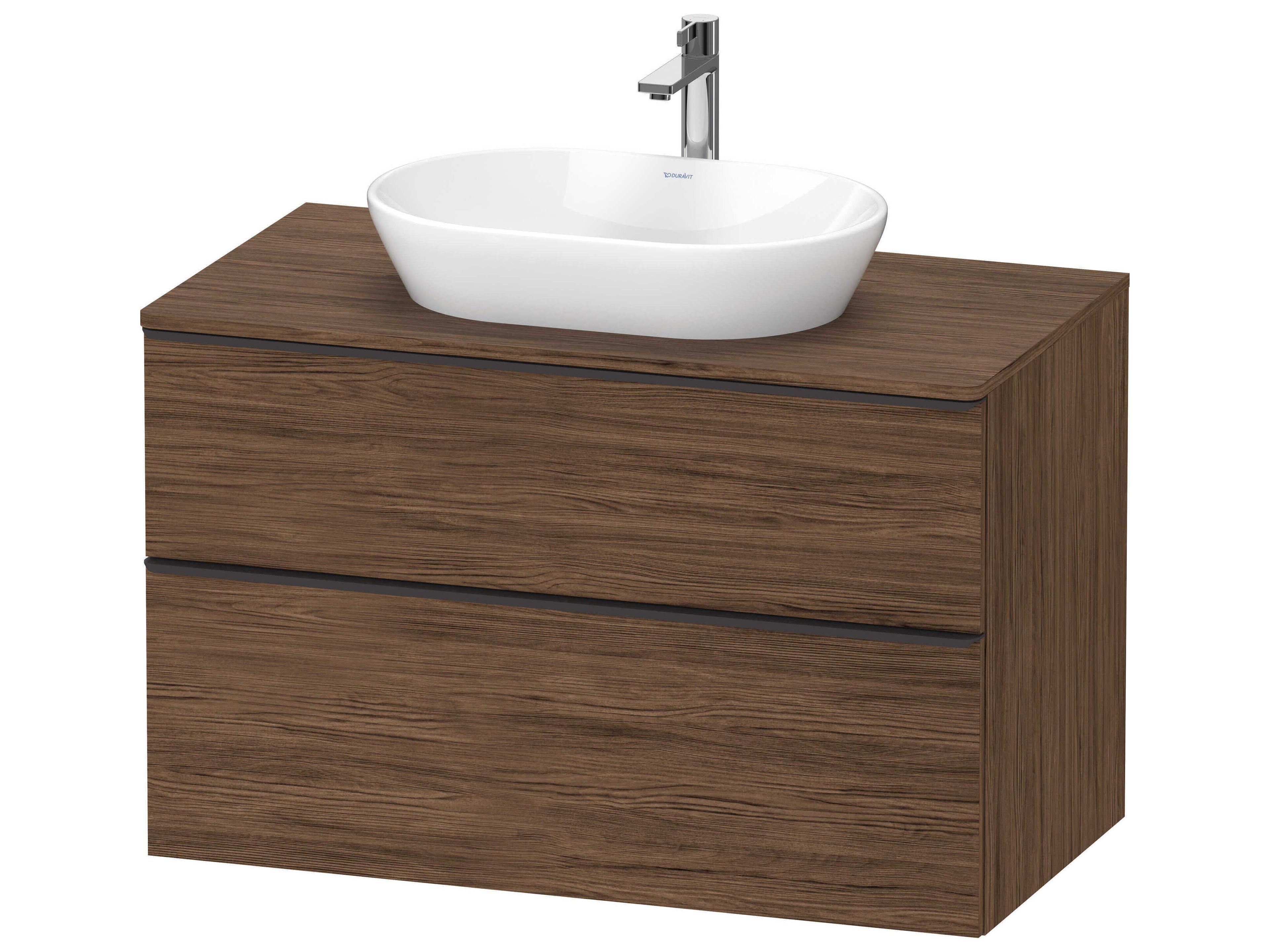 D-neo 40'' Walnut (dark) Matt Wall Mount Vanity - 1 Drawer/1 pull out compartment