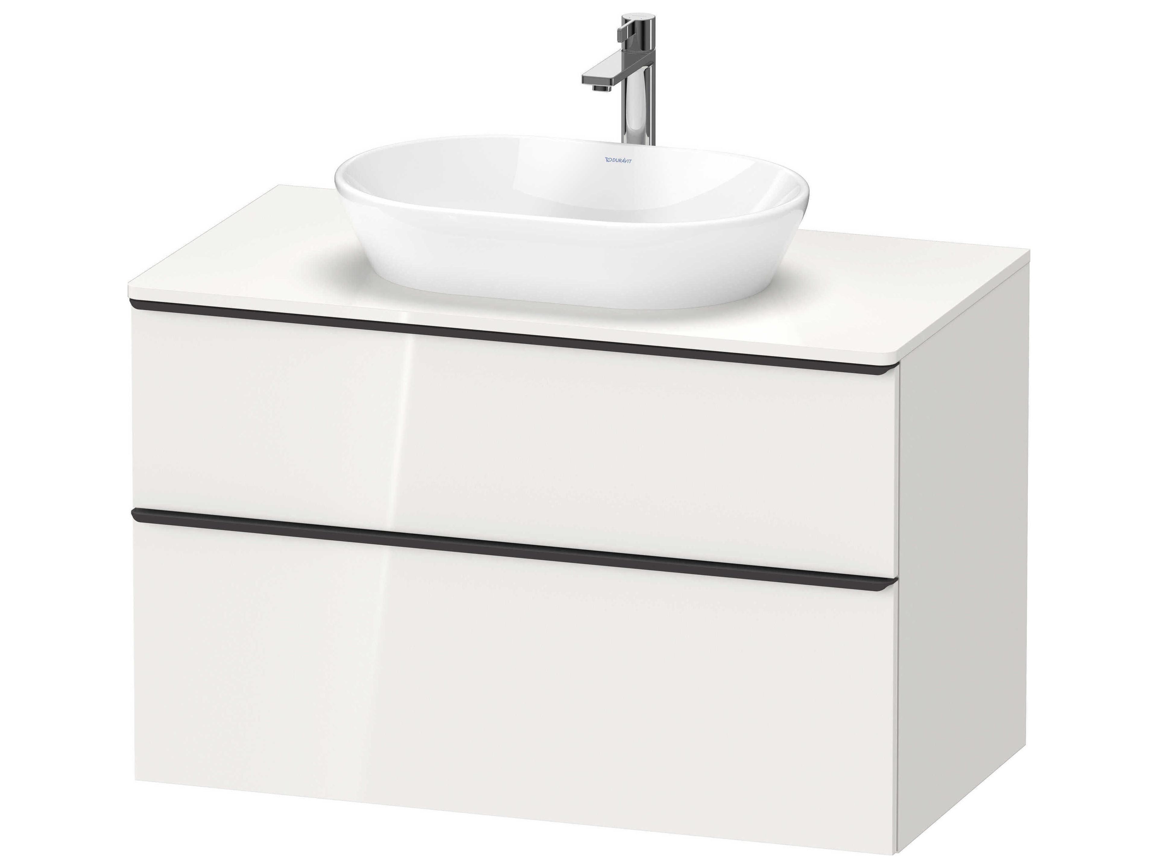 D-neo 40'' White High Gloss Wall Mount Vanity - 1 Drawer/1 pull out compartment