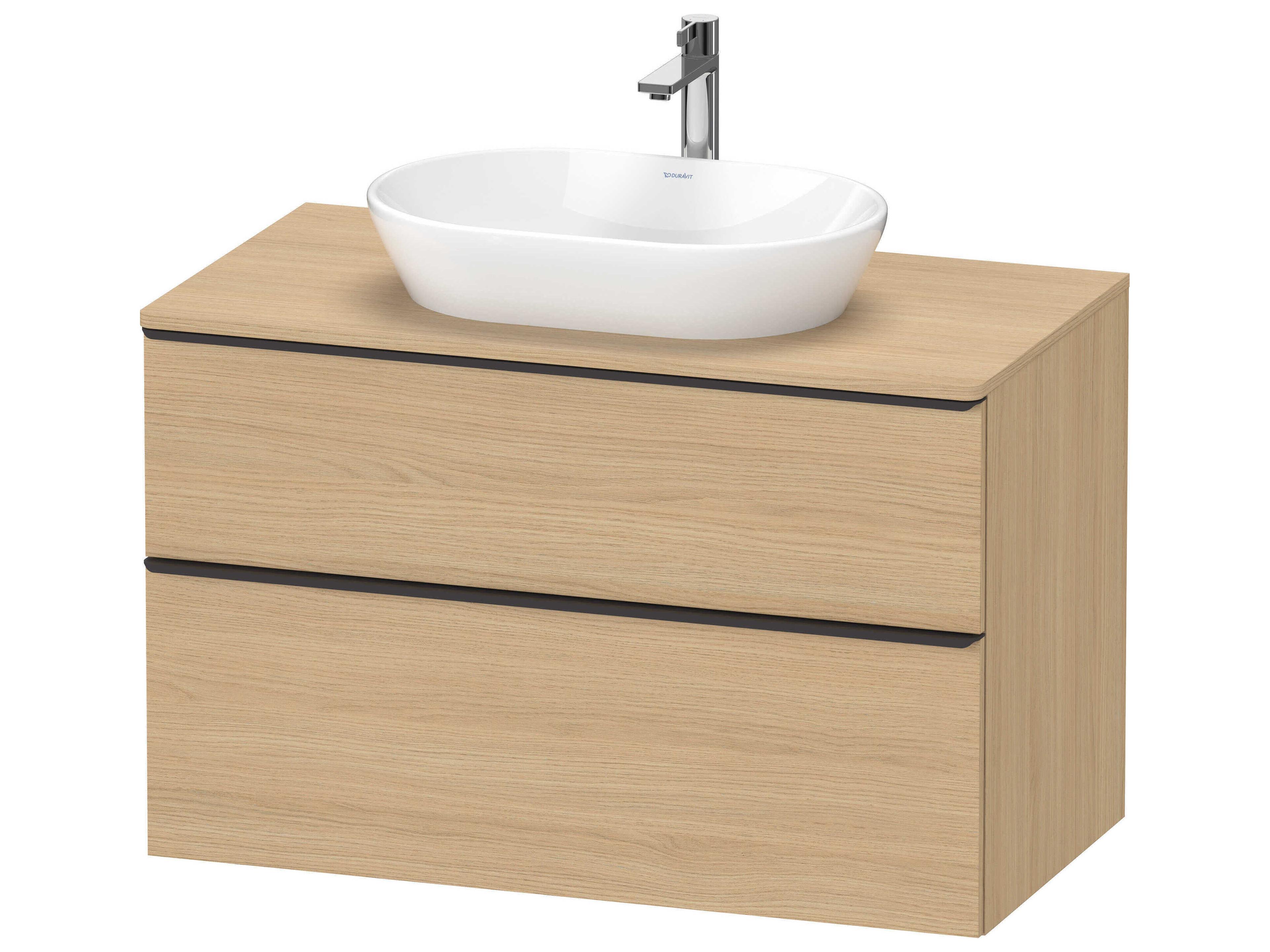 D-neo 40'' Natural Oak Matt Wall Mount Vanity - 1 Drawer/1 pull out compartment