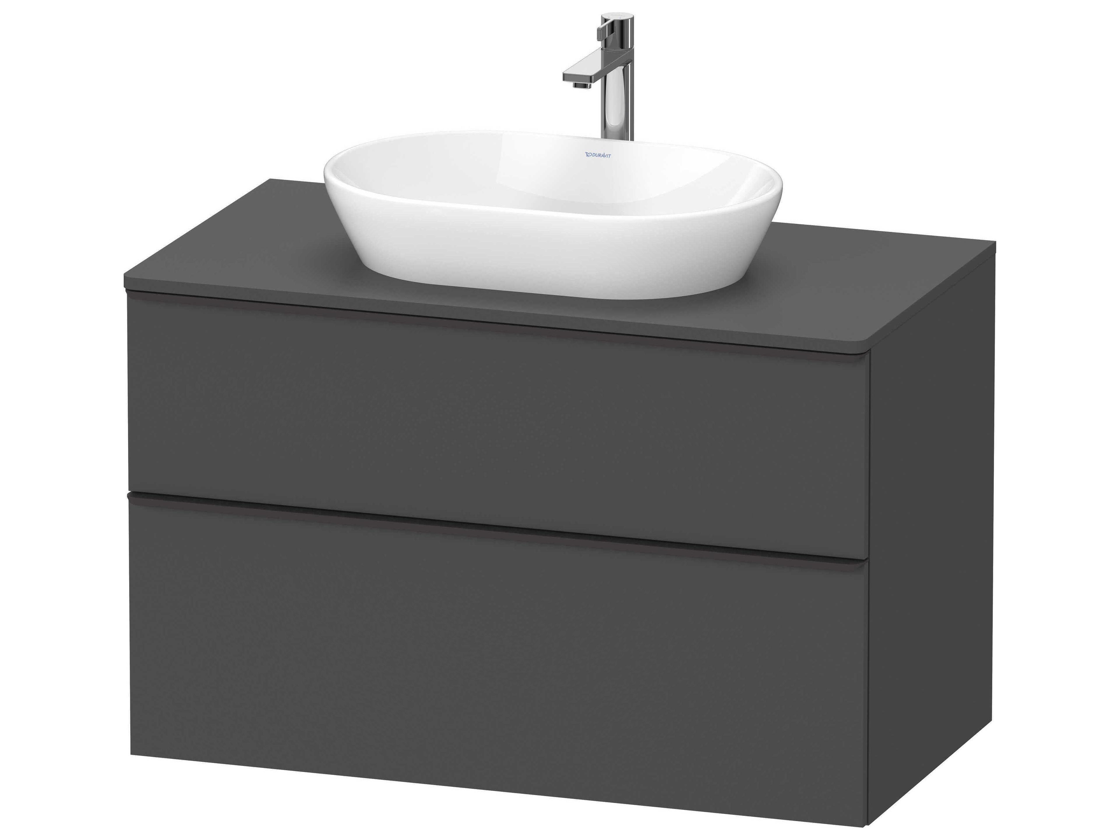 D-neo 40'' Graphite Matt Wall Mount Vanity - 1 Drawer/1 pull out compartment